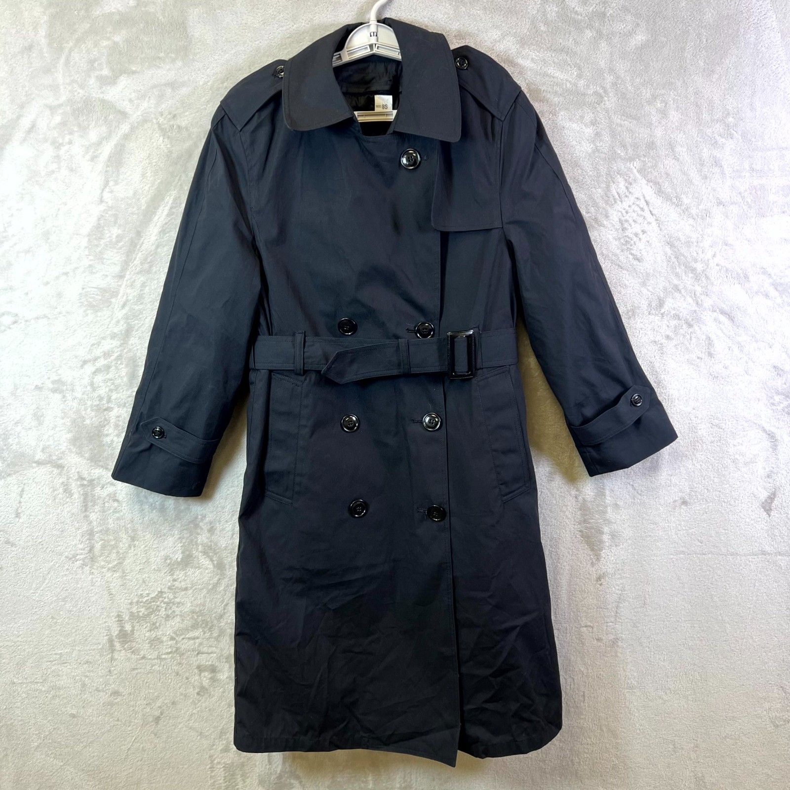 DSCP Garrison Trench Coat Women’s 8S Black Polyester Double Breasted Belted