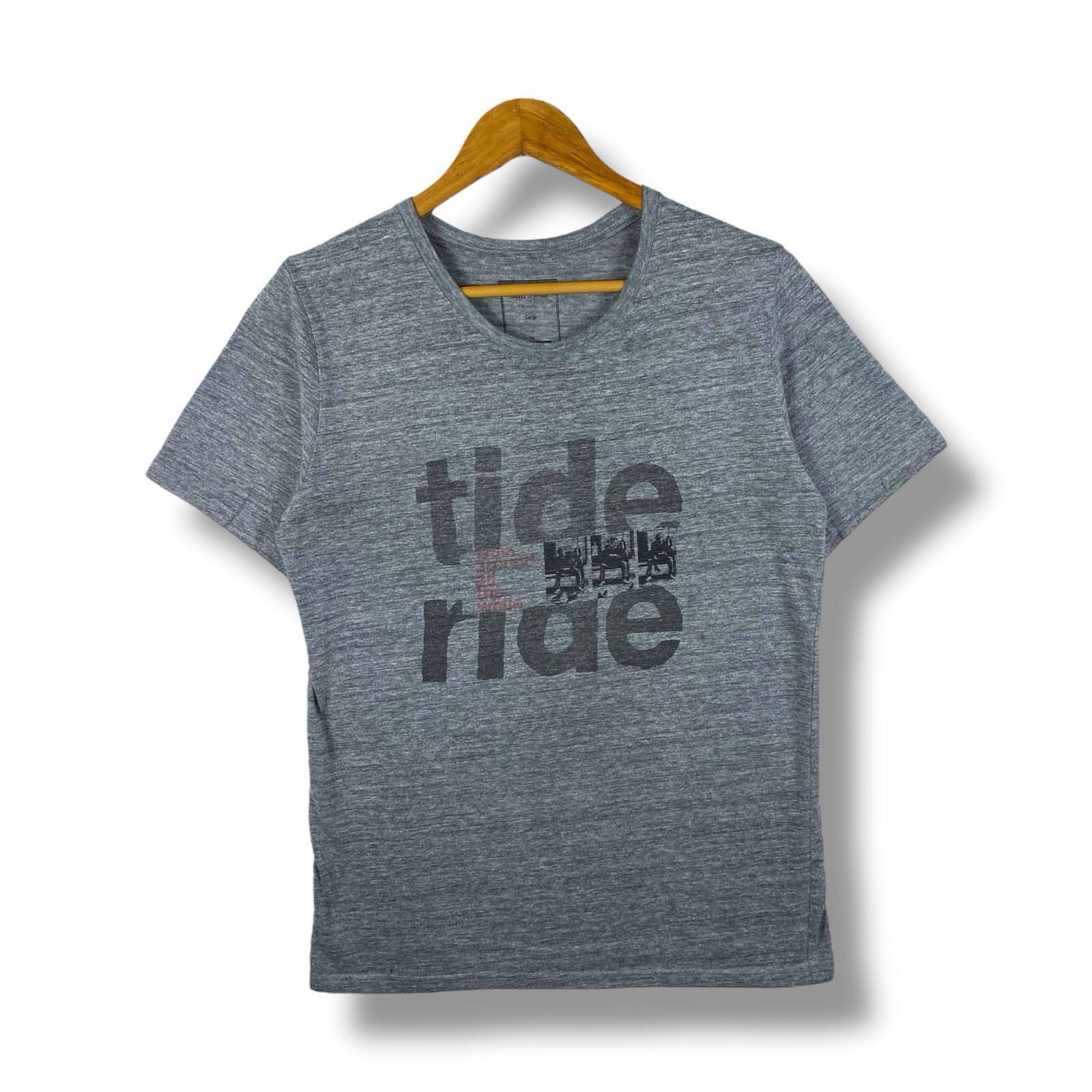 SHIPS JET BLUE Peace Sauce Walk Around All The While Tide Ride Tee Shirt Medium