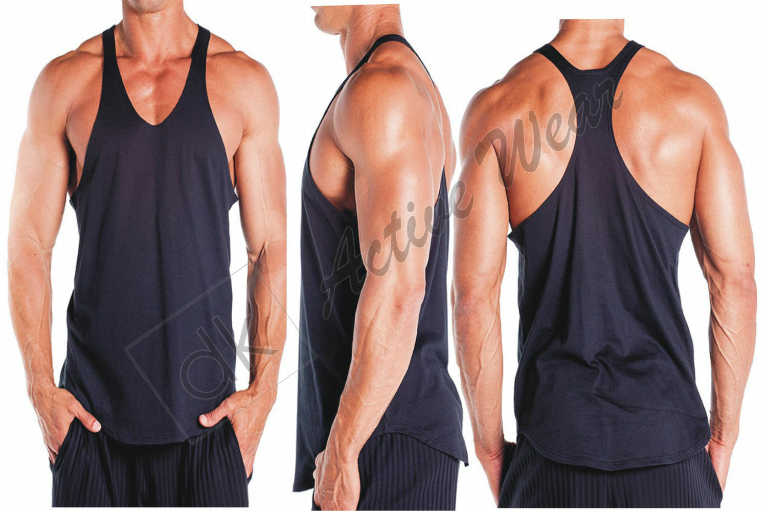 Mens Plain Bodybuilding Muscle Gym Stringer Vest Y Back Racer Back Lot Single Uk