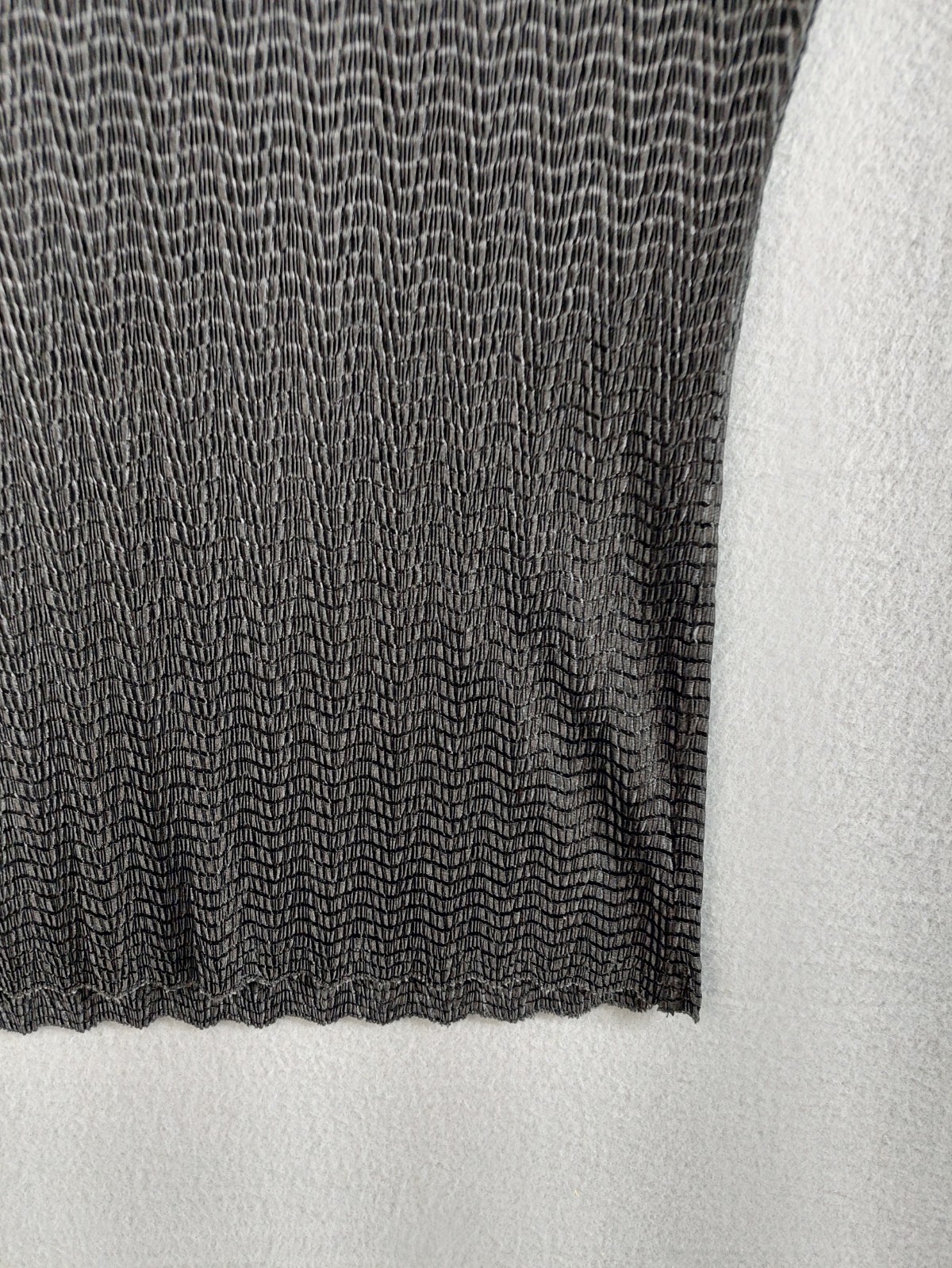 Elementz Women Blouse Top L Dark Gray Textured Knit Cap Sleeve Pullover Warm Fit