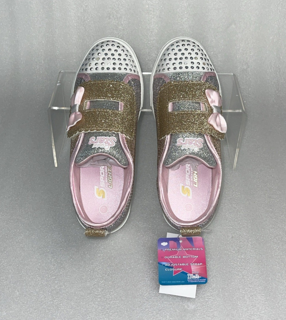 S Sport By Skechers Lexie Sneakers Light Up Adjustable Straps Girls Size 2 NEW