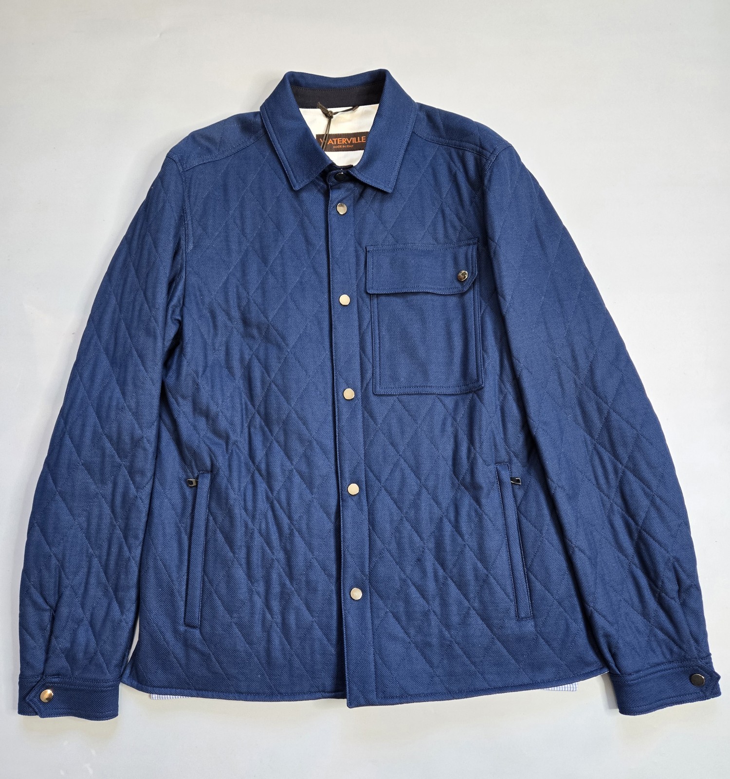 WATERVILLE HUGO QUILTED BLUE MEN’S JACKET ITALY SIZE 50 US SIZE L MADE IN ITALY
