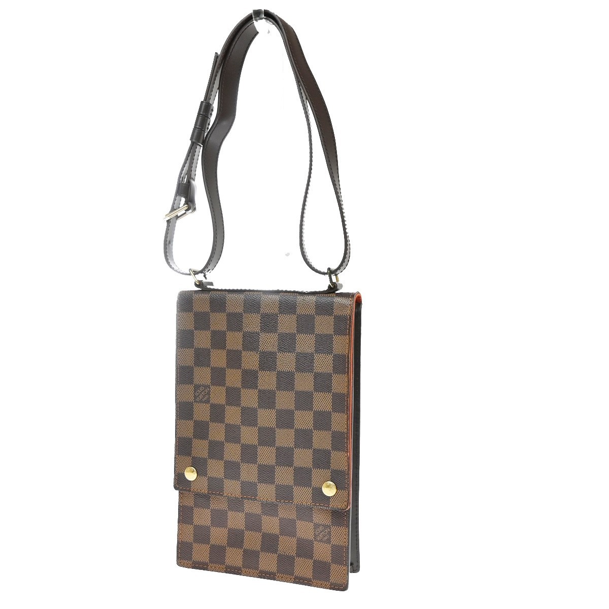 LOUIS VUITTON Portobello Shoulder Bag Damier Leather Brown N45271 83KD724