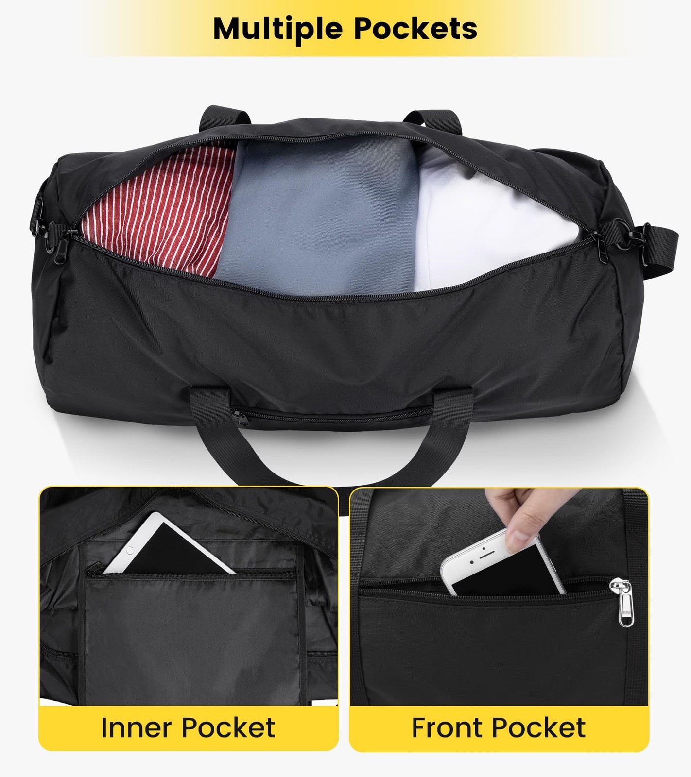 Small Duffel Bag 20 Inches Foldable Gym Bag for Men Women Duffle Bag Lightwei…