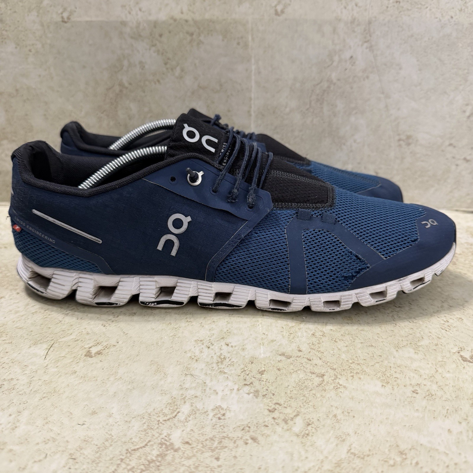 On Cloud 5 Sneakers Mens 12.5 Blue Low Running Atheltic Shoes Casual Gym Walking