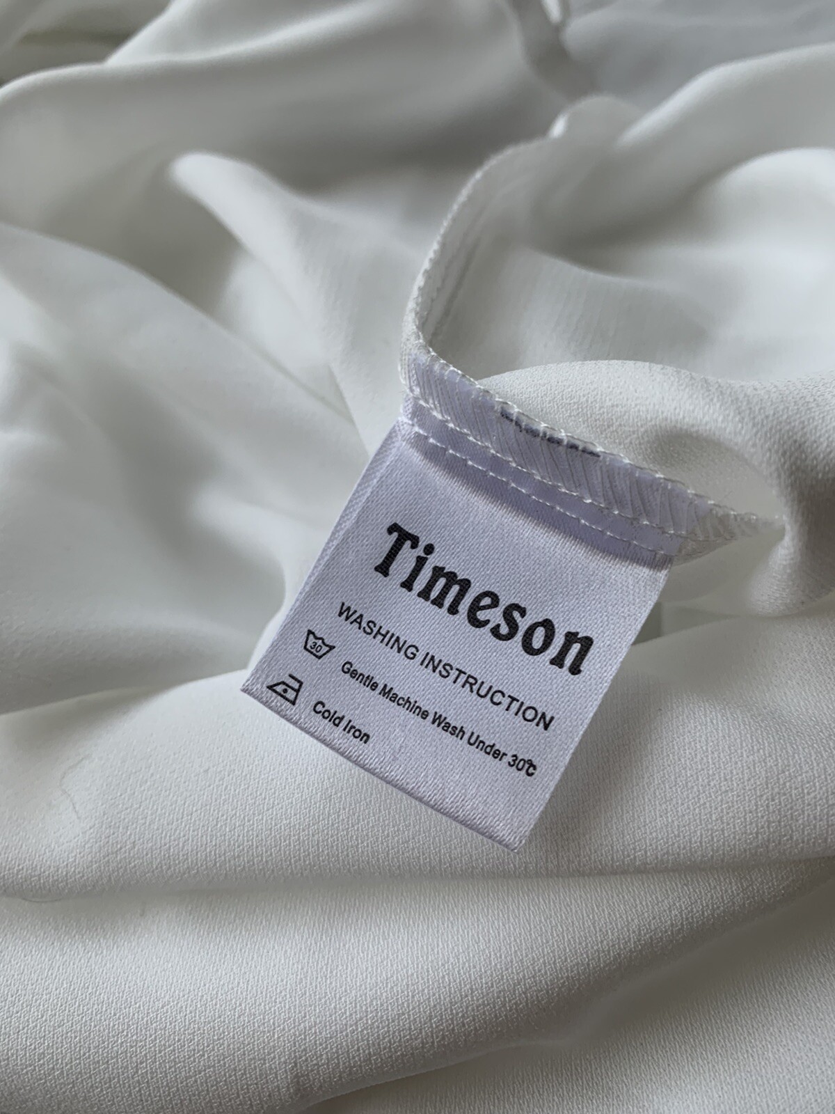 Timeson~ Sheer V Neck White Blouse~Long Sleeved With Roll Up Option~Sz Small NWT