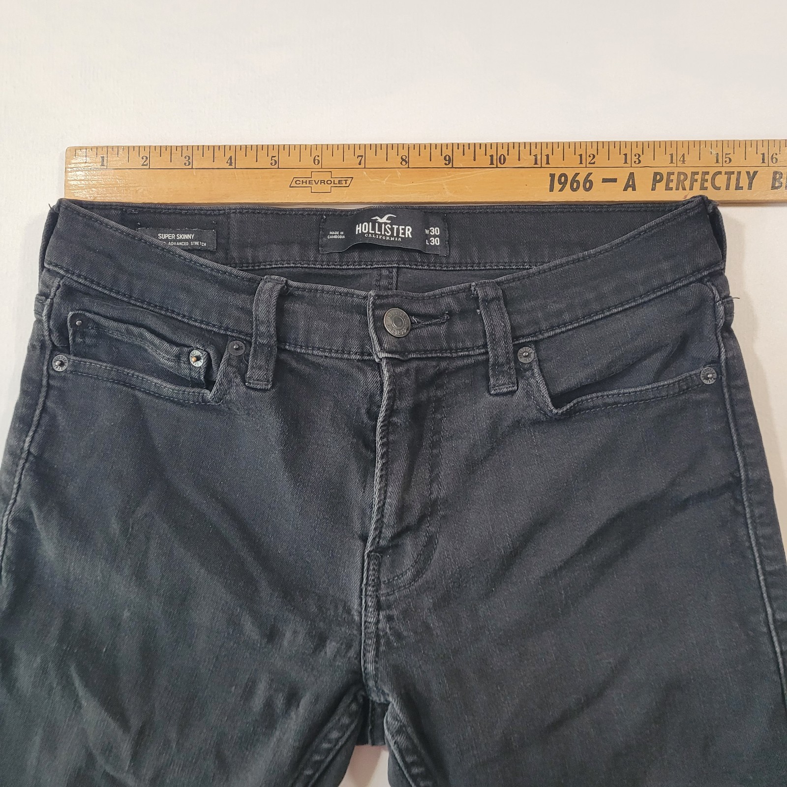 Hollister Super Skinny Jeans Men’s 30×30 Faded Black Advanced Stretch Denim