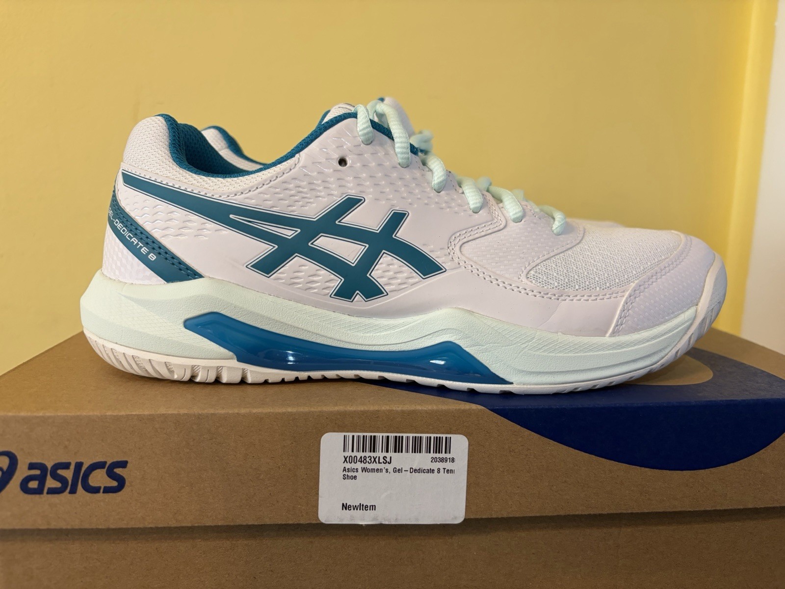 Size 8 – Asics Gel Dedicate 8 White Teal Blue