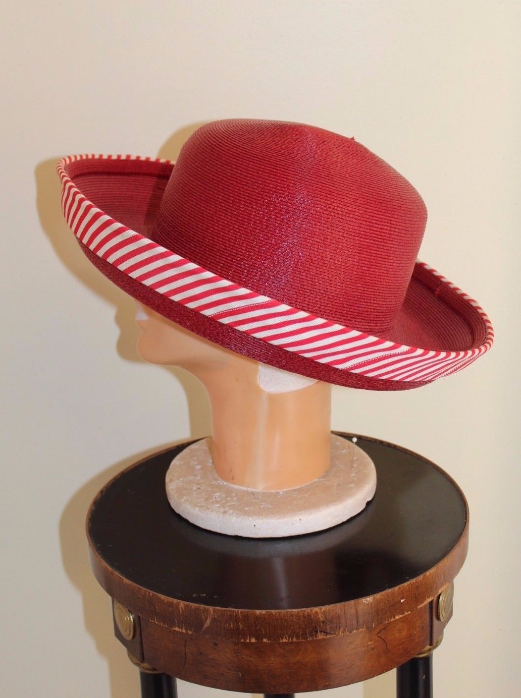 NWT Frank Olive Gold Standard Red Tightly Woven Peppermint Stripe Hat Sz XL