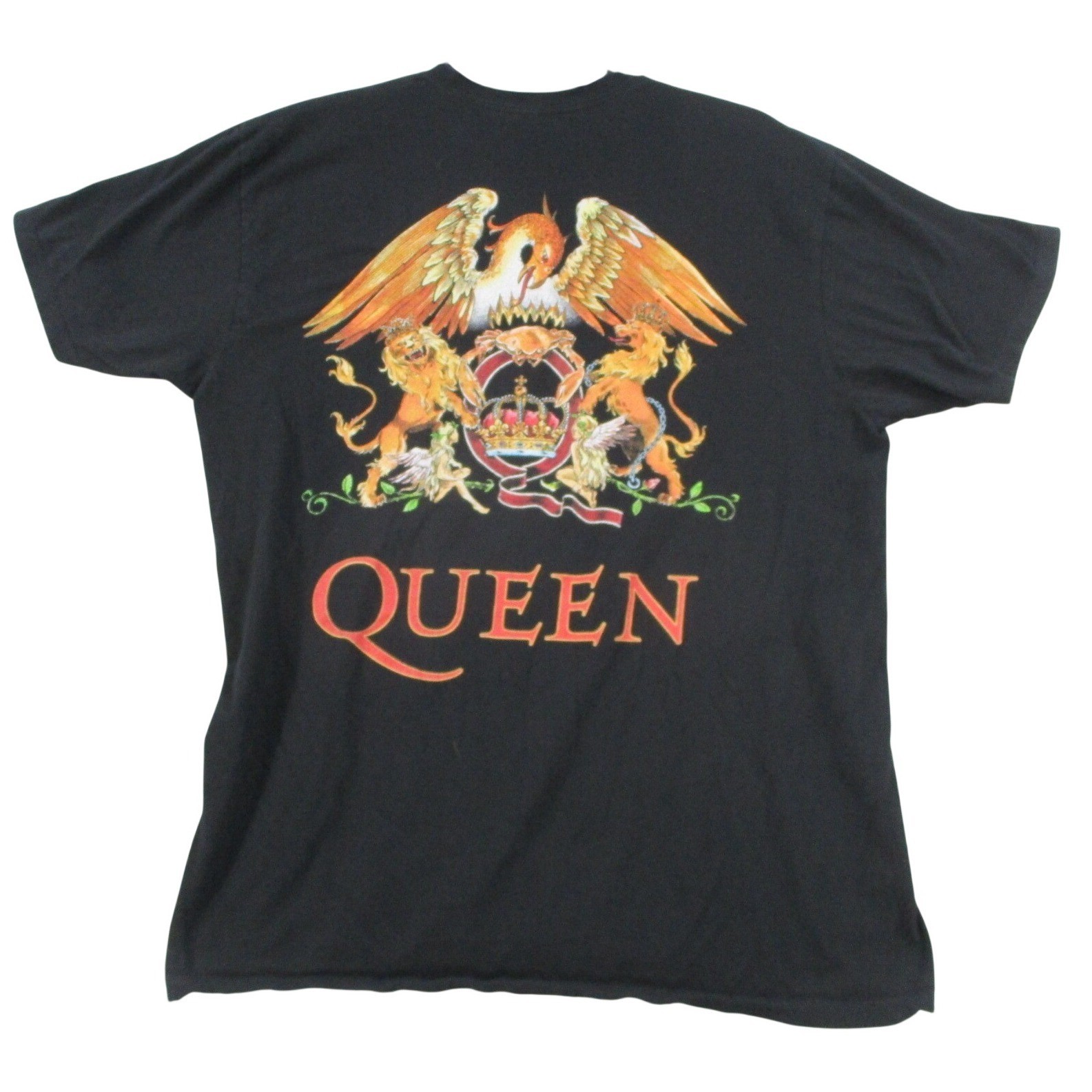 Queen Official Merch Black Graphic T-Shirt Mens Large Crest Logo Rock Band Tee