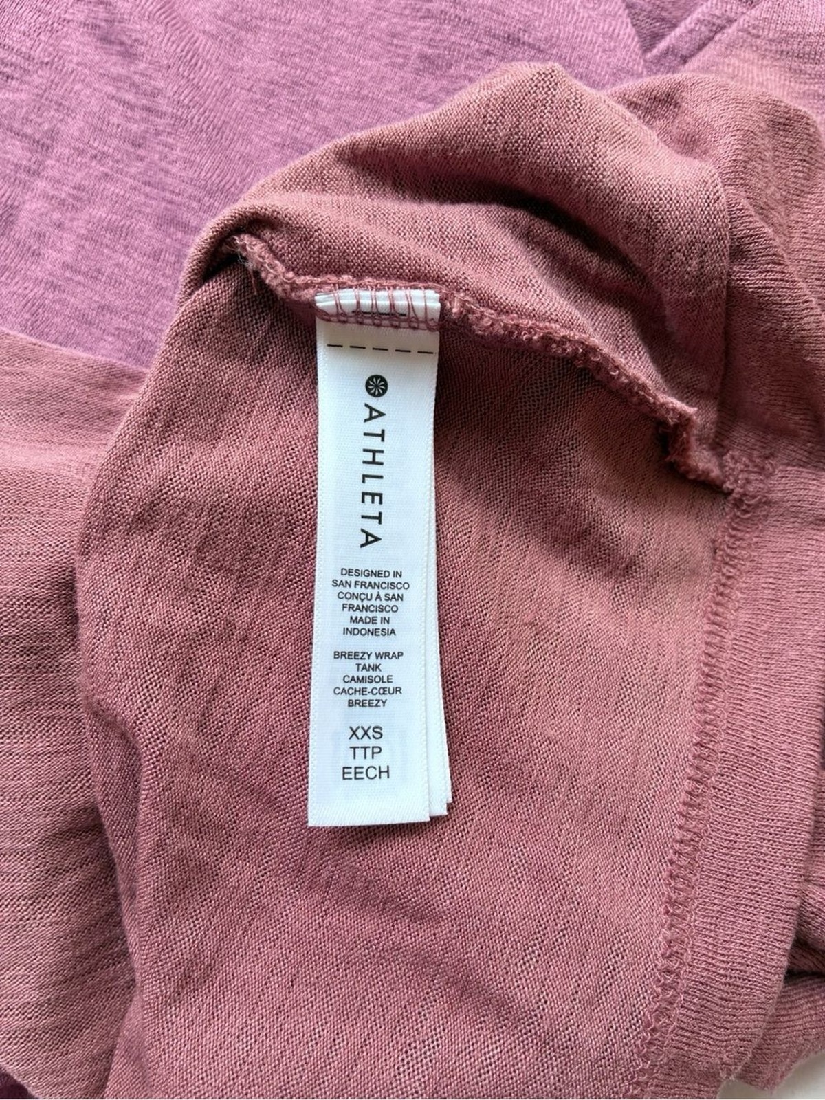 Athleta Breezy Wrap Tank Modal Blend – Women’s XXS- Dark Heather Mauve