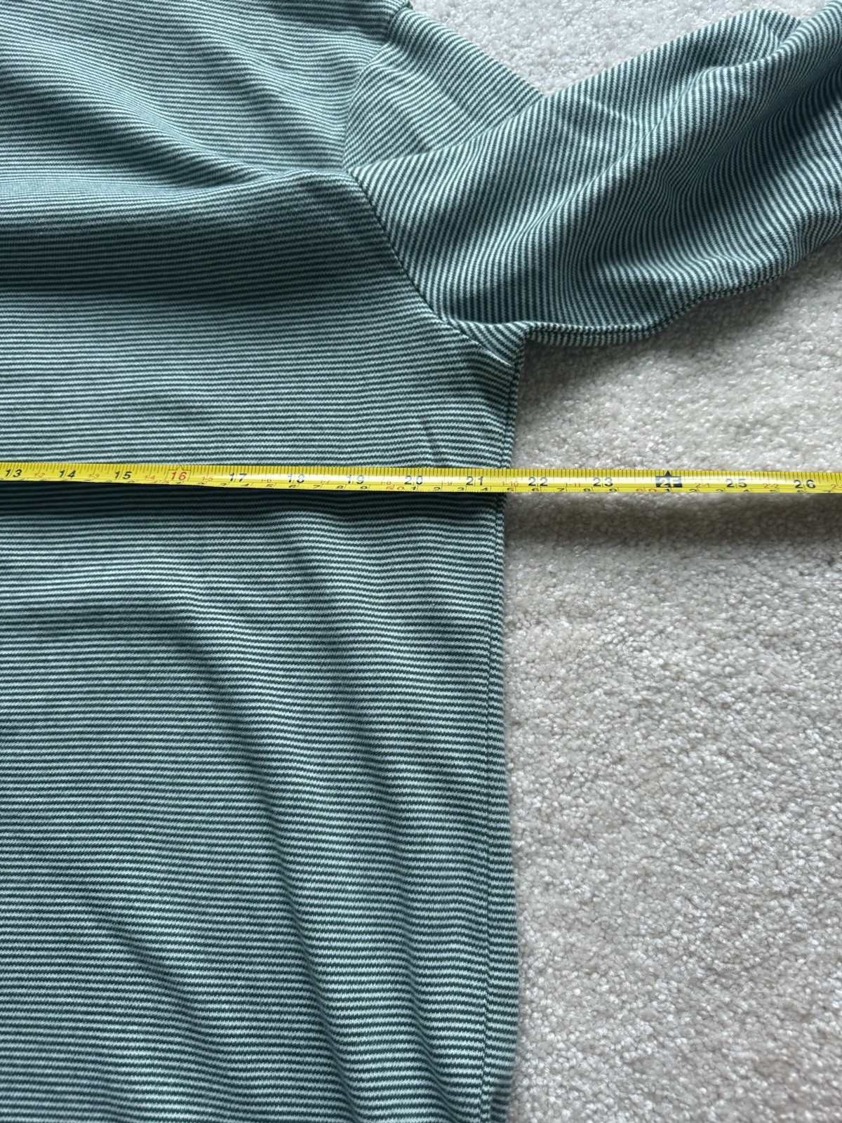 Todd Snyder Striped Interlock Turtleneck Large Juniper Green Cotton