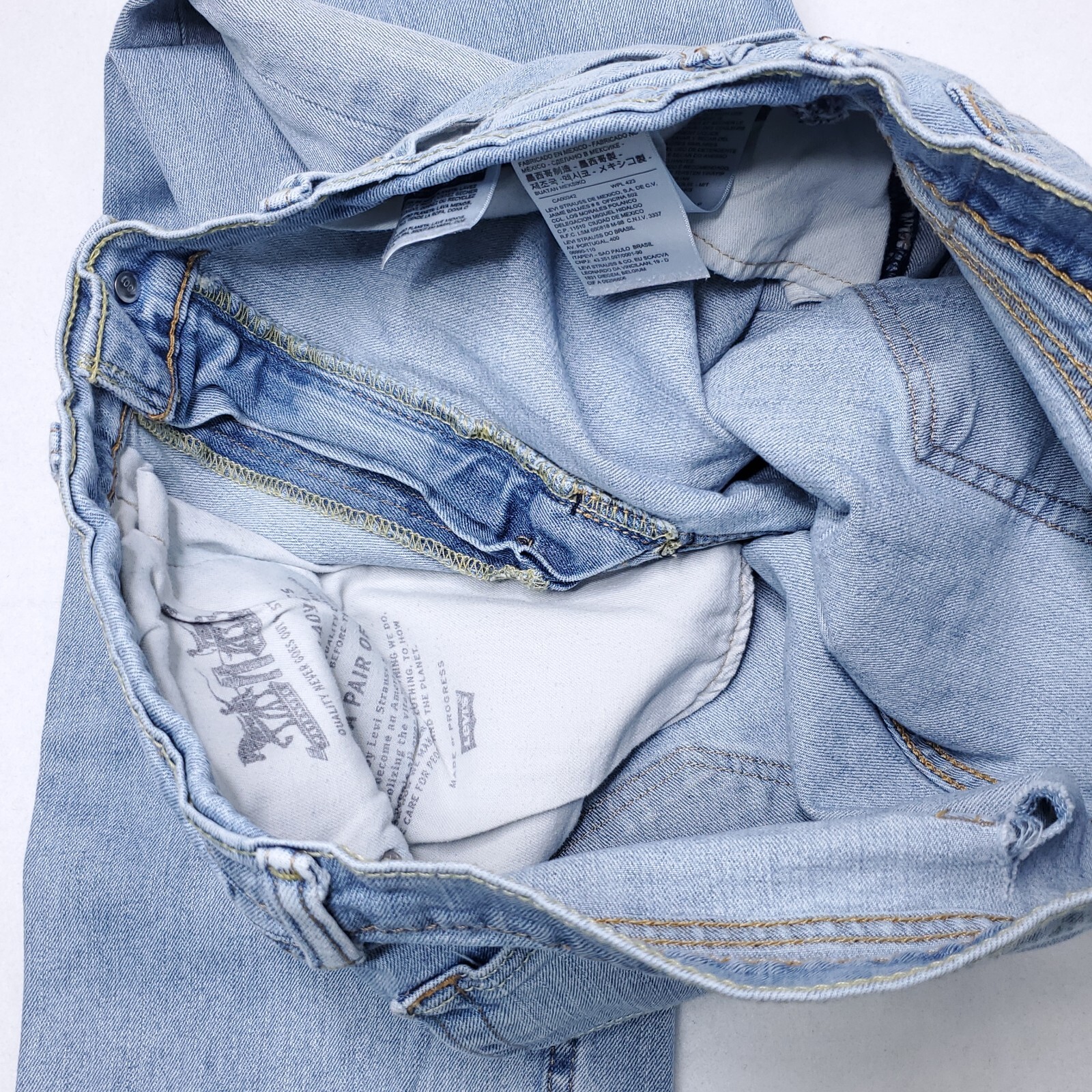 Levi’s 500 Series Regular Straight Leg Jeans Size 32×32 Light Wash Distressed