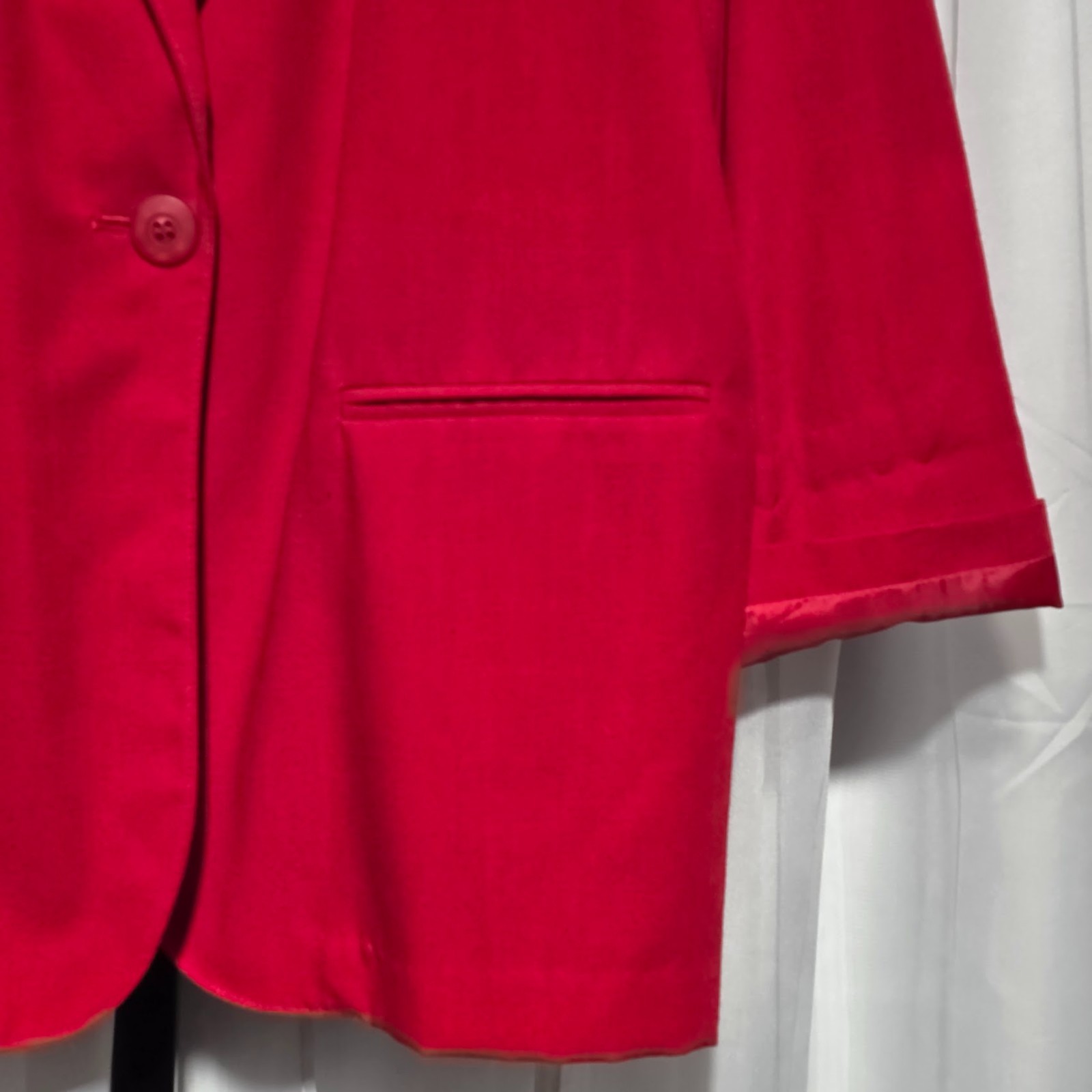 SAG HARBOR Red Single Button Blazer Jacket 16 Plus Size Professional Office Care
