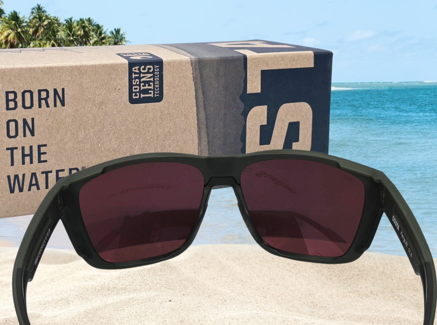 COSTA DEL MAR matte olive/gold mirror FERG XL polarized 580G sunglasses NEW!