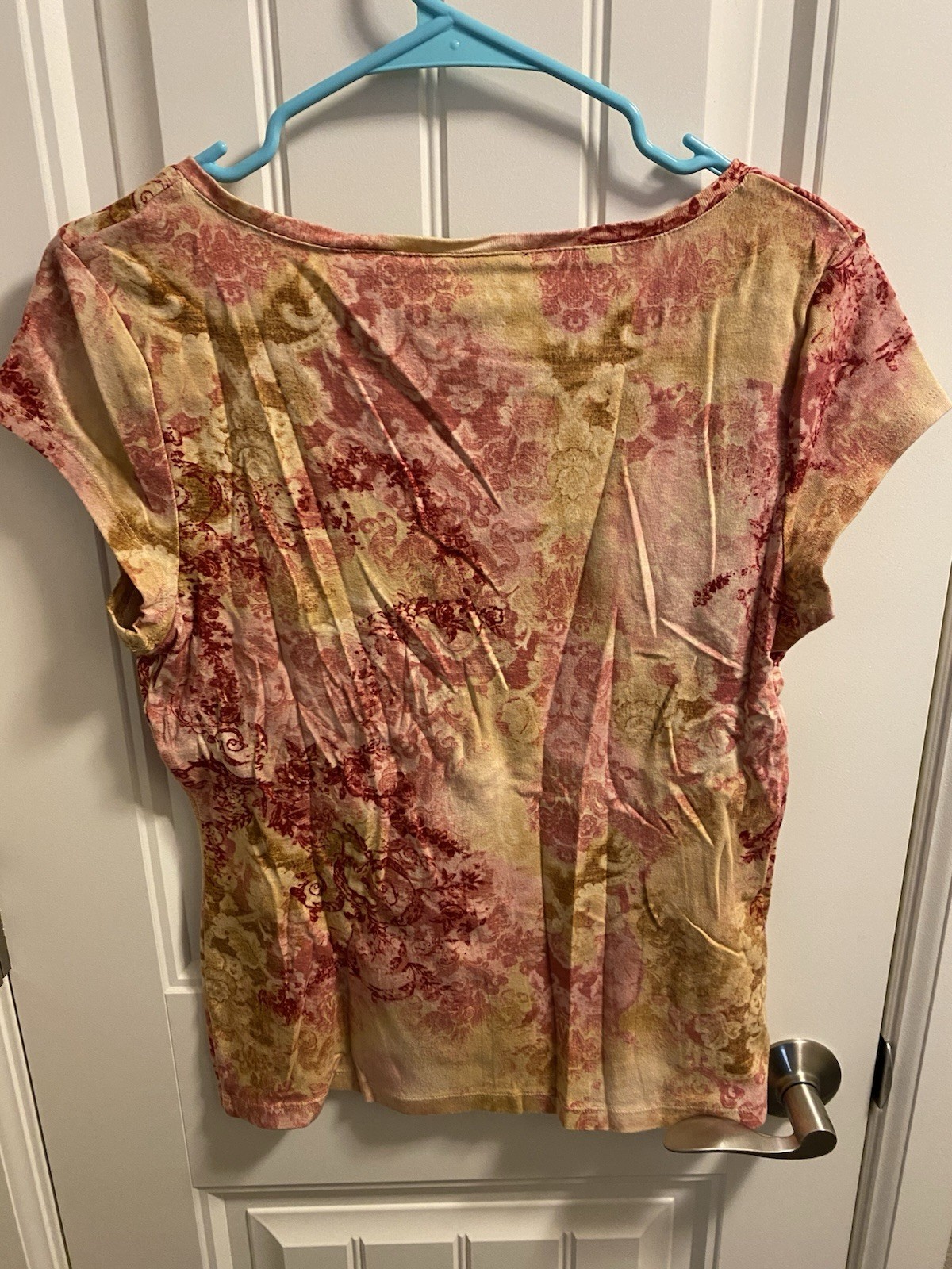 Liz Claiborne AXCESS L Top Large Blouse Lg Shirt Pretty Floral Romantic Look