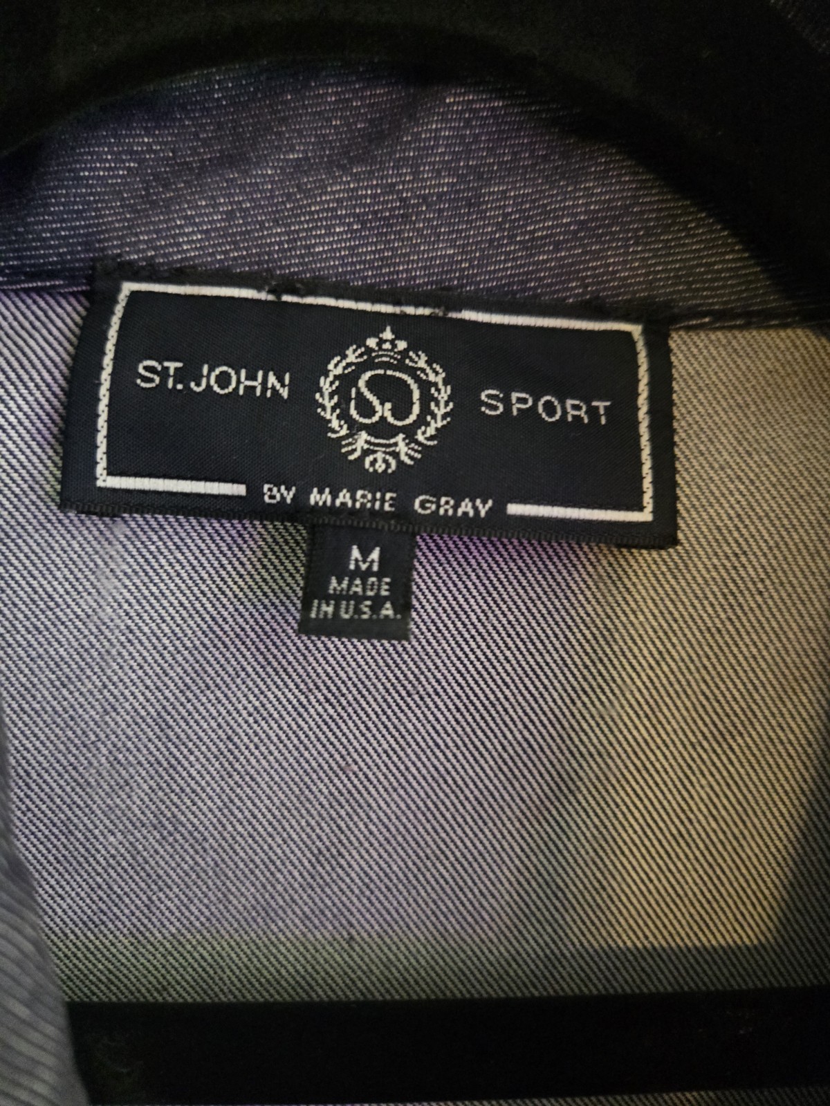 St John Sport By Marie Grey Denim Jacket Size M Old Money