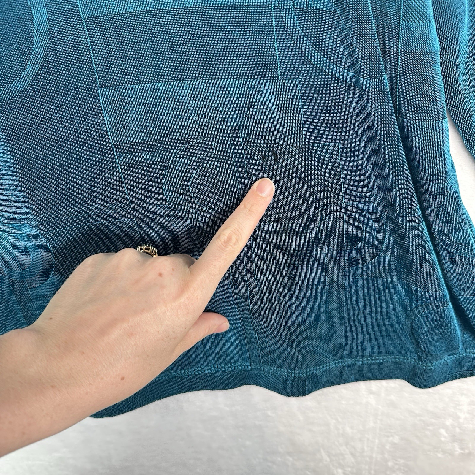 Vintage Citiknits Top Womens 1X Blue Tunic Oversized Stretch Art Slinky Knit