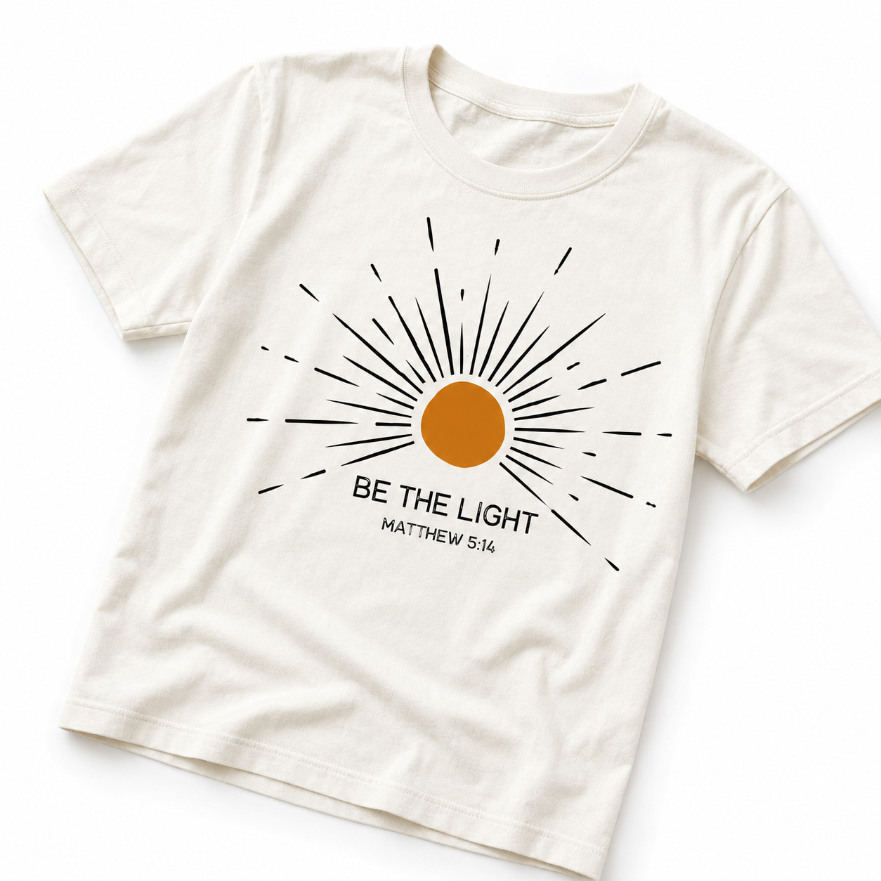 Be the Light Shirt Christian Graphic Tee Bible Verse Faith Religious Gift Unisex