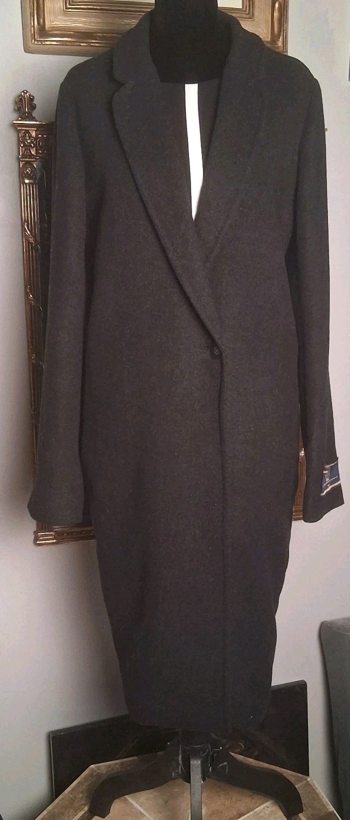 Aritzia BABATON Stedman Unlined Dark Grey Virgin Wool Blend Classic Coat, Size M