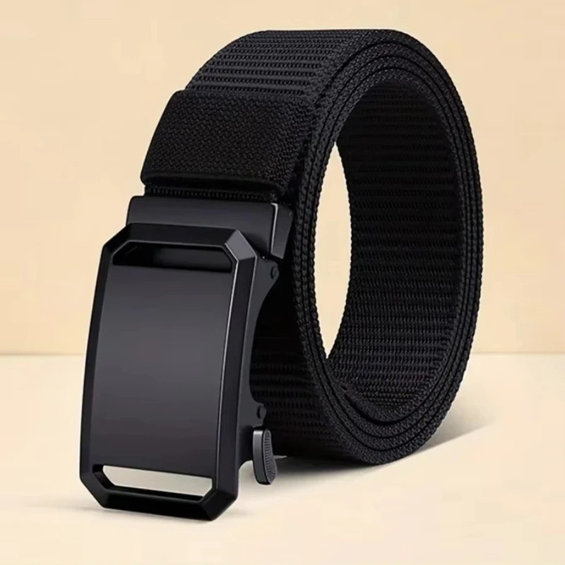 en’s Tactical Canvas Belt Auto Buckle Adjustable Outdoor Work Casual Belt
