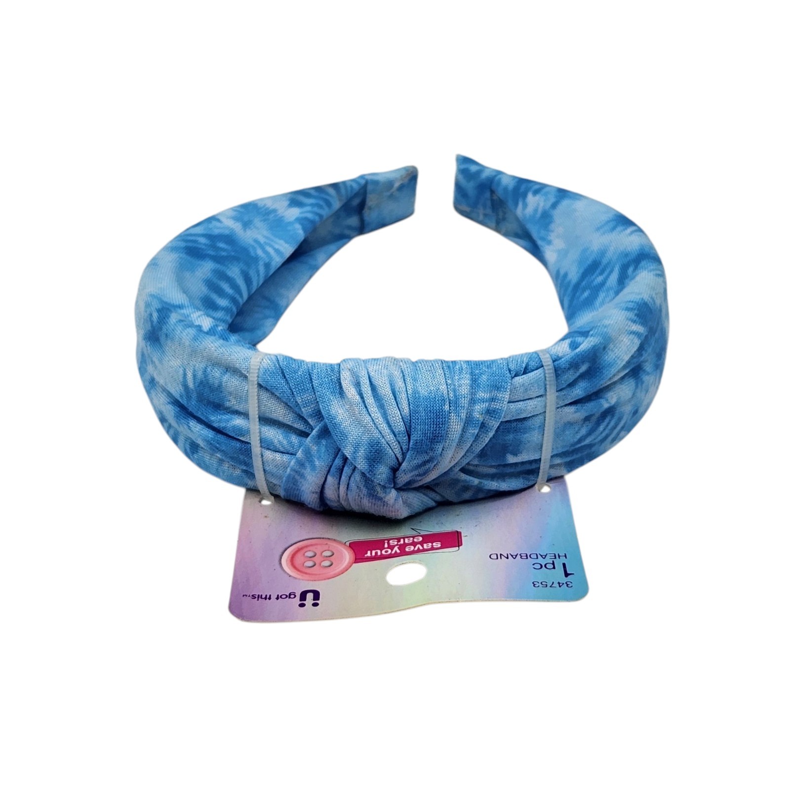 Scunci U Got This Headband with Buttons for Mask 3 Pcs Multicolor Tie Dye Set