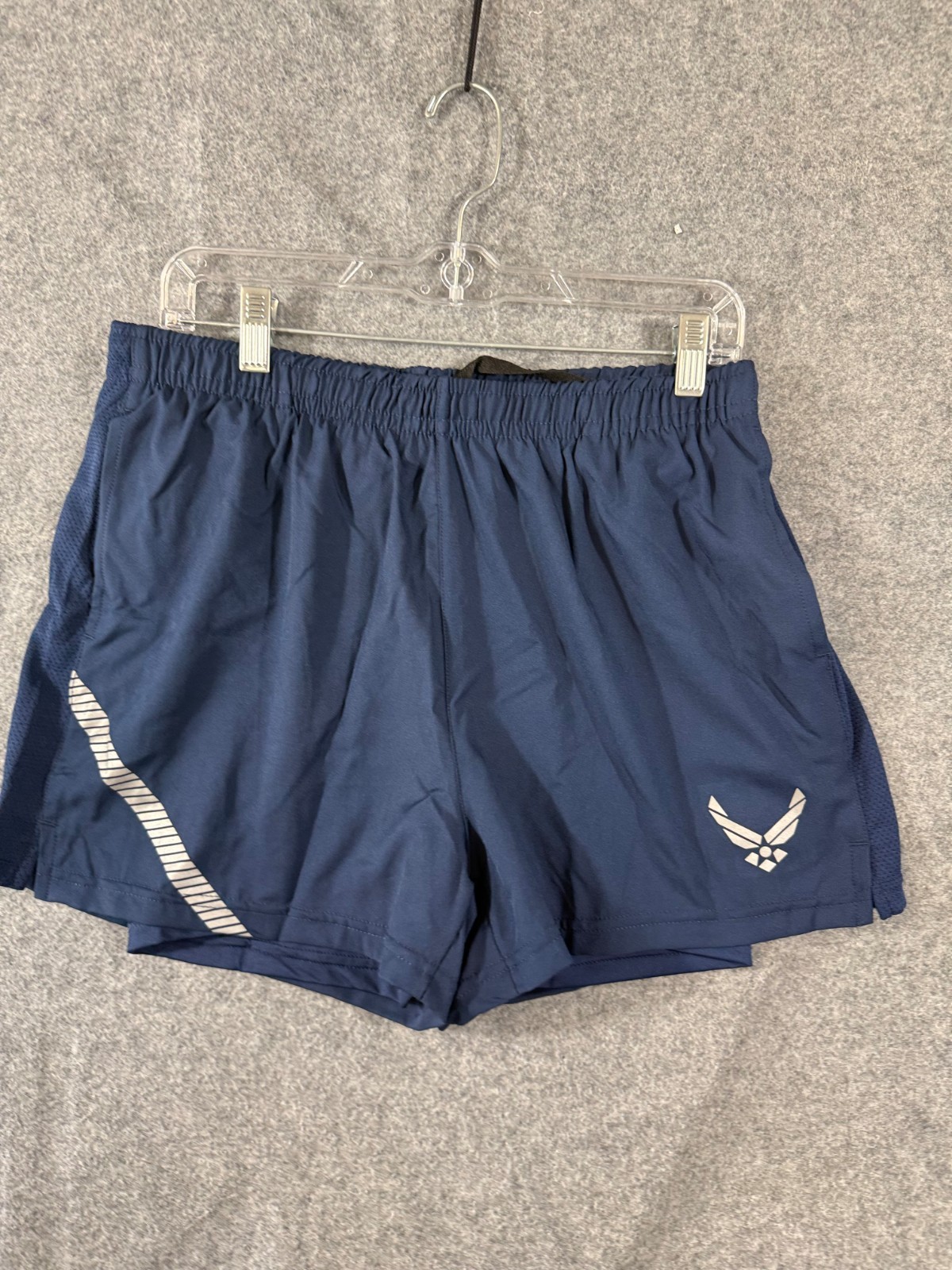 U.S. Air Force PT Running Shorts Womens L Blue Reflective Liner USA Made NWT