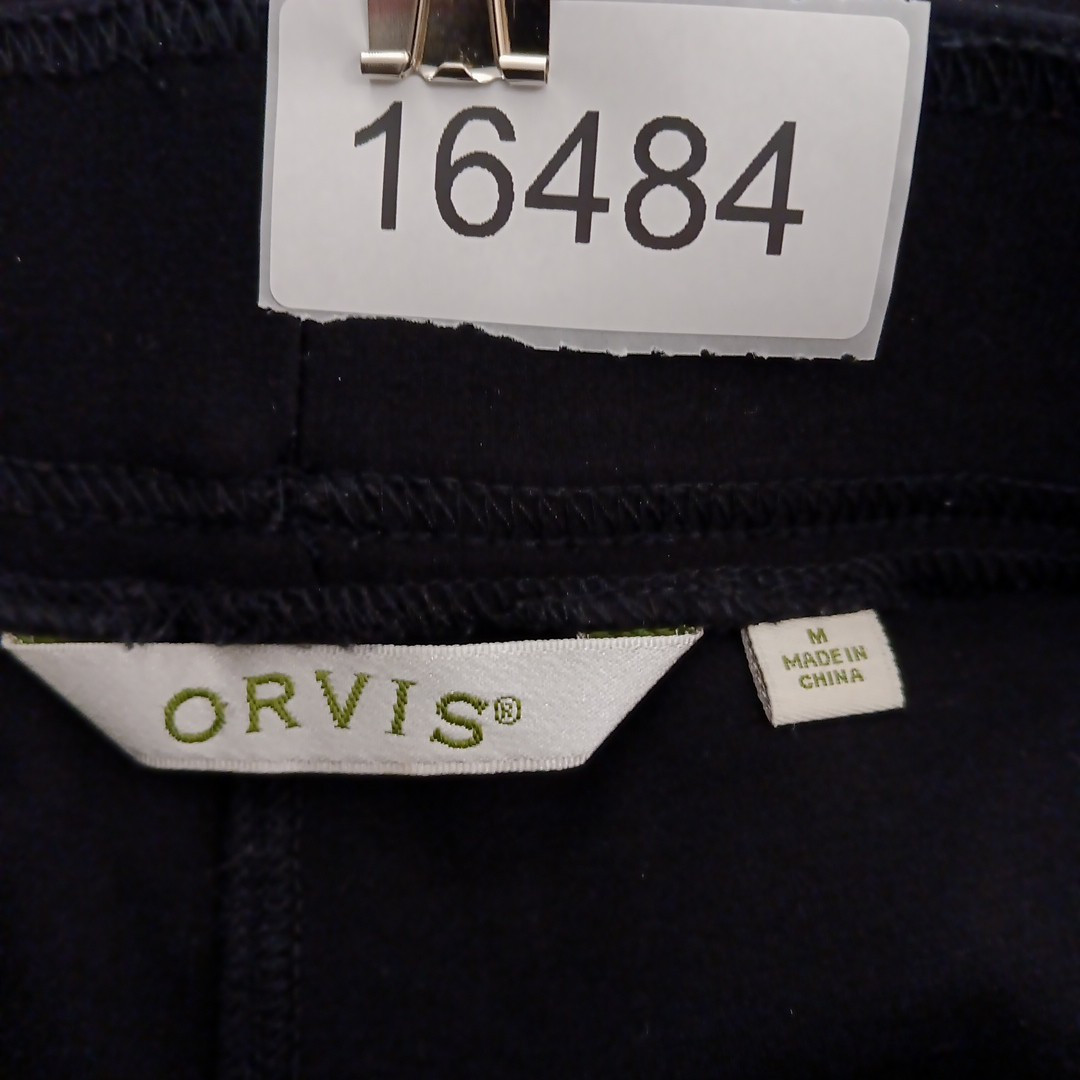 Orvis Ankle Pants Womens Medium Black Tapered Pull On Zipped Pockets 33×28