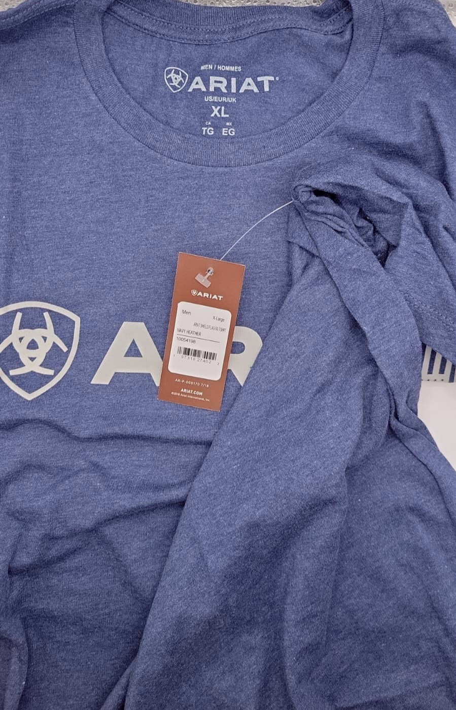 Ariat Men’s Shield Flag T-Shirt-54198 – New with Tag – NAVY HEATHER – Size XL
