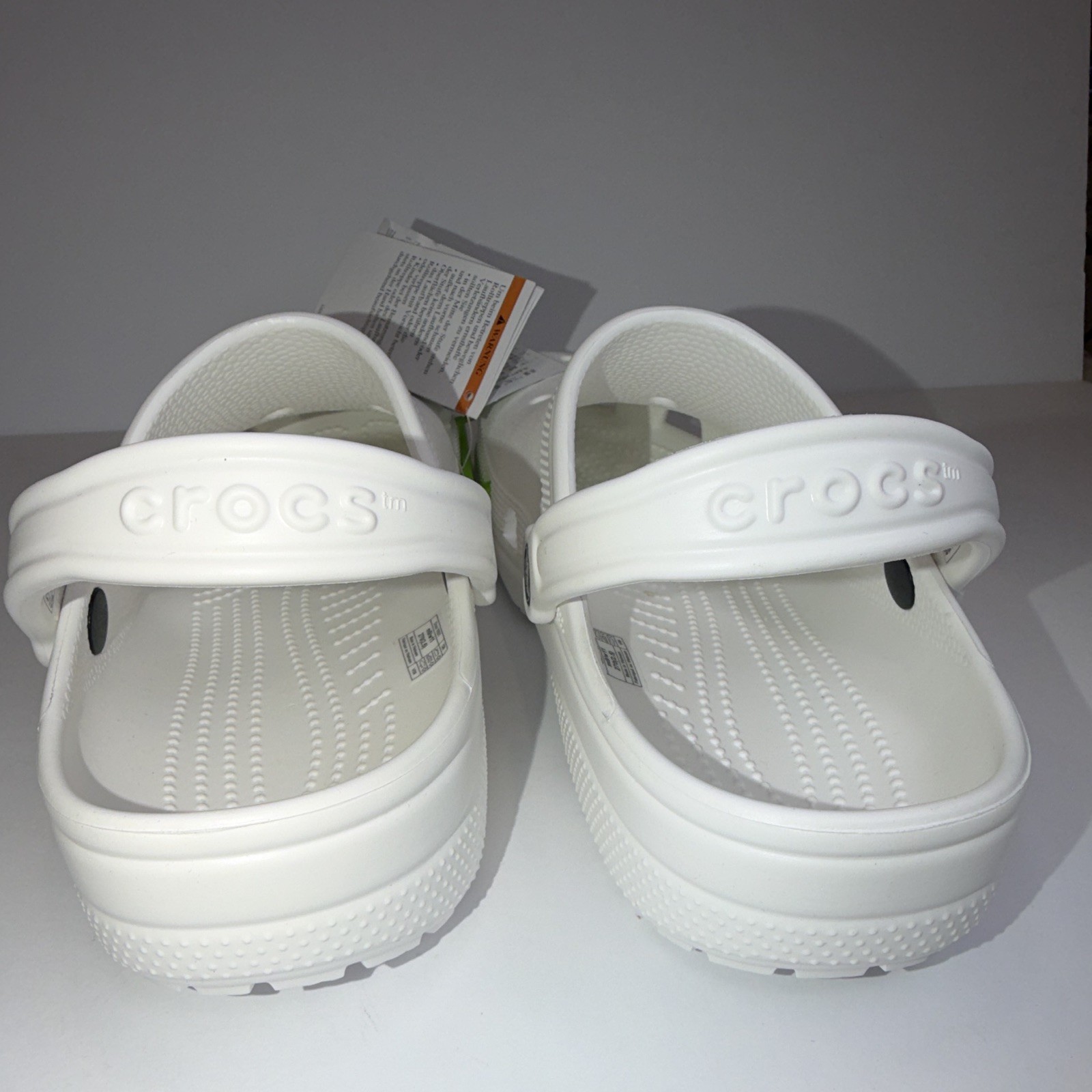 Crocs Classic Men’s 9 Rubber Slip-On Clog White Logo Accent Casual Shoes