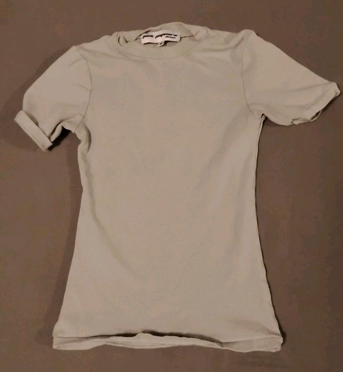 Pink Popcorn Design Crop Top Size Small Gray Color