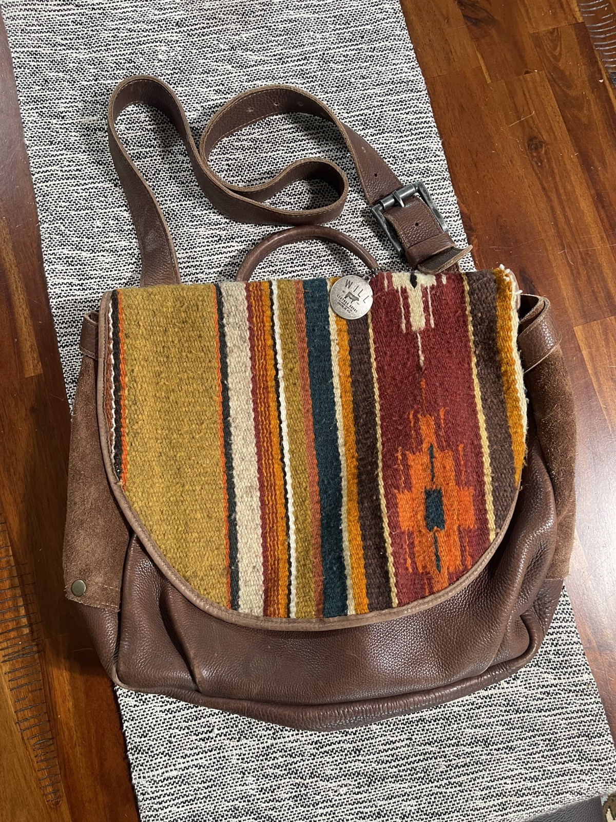 Will Leather Goods Oaxacan Wool & Leather Messenger Postal Bag