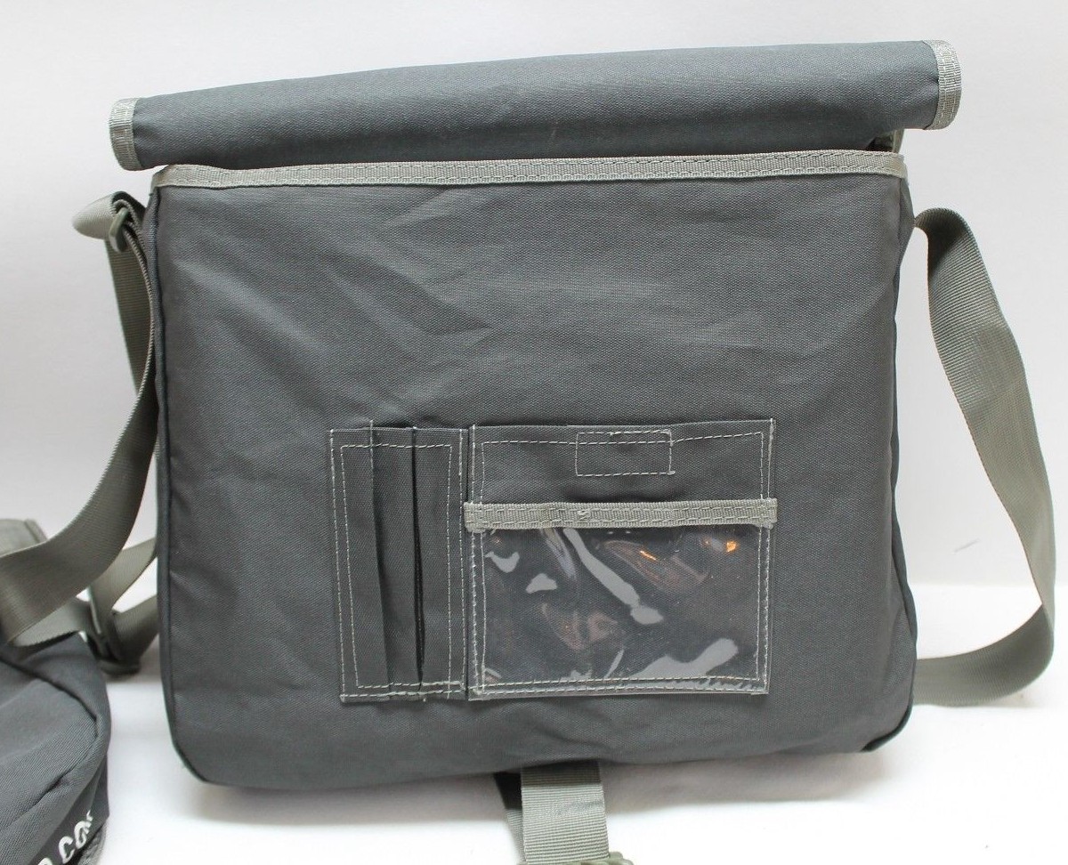 Condor nylon messenger bag carry on grey 14 1/2in W x 4in D x 12in H each E7353
