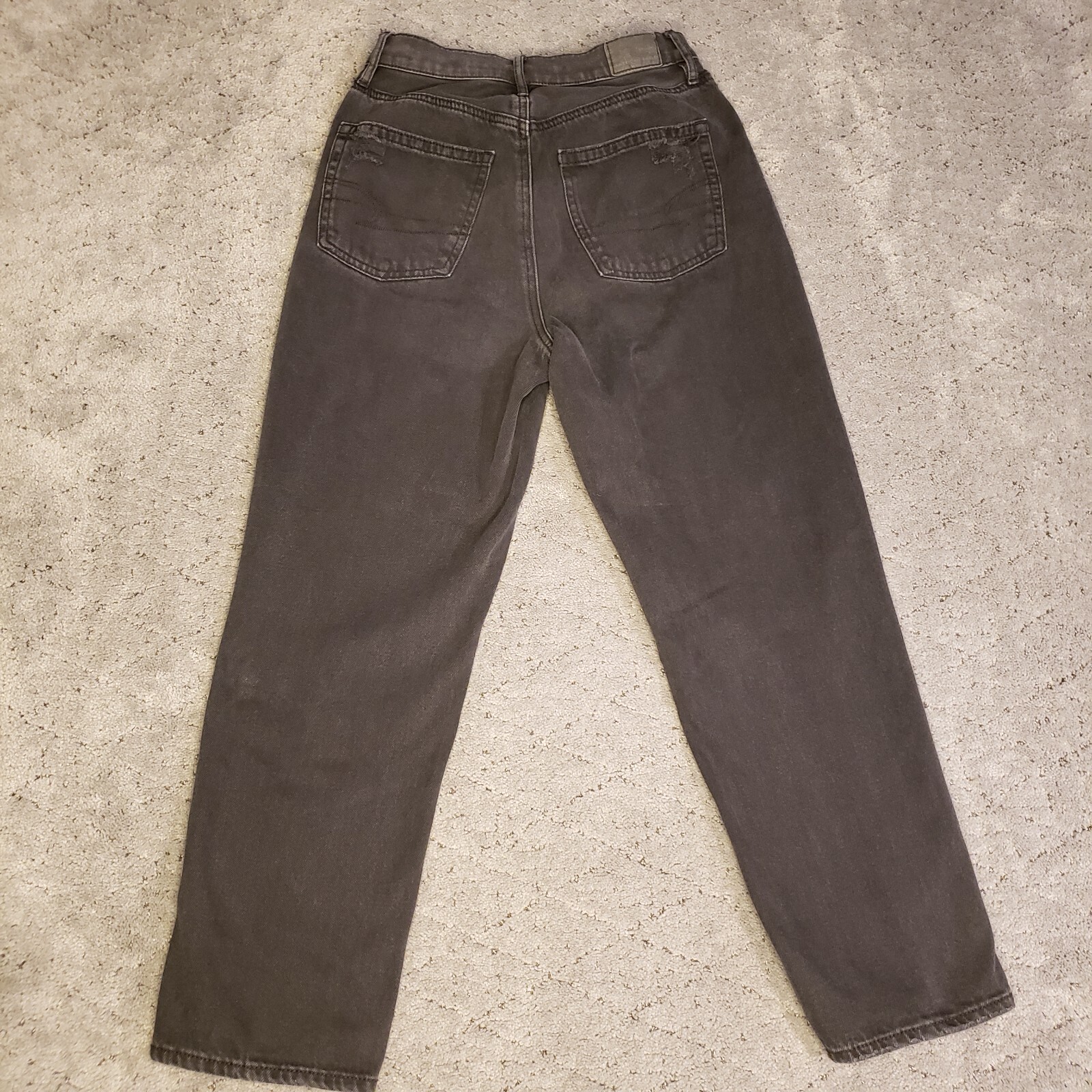 American Eagle Jeans Womens 2S Black Highest Rise 90s Boyfriend Ripped Denim