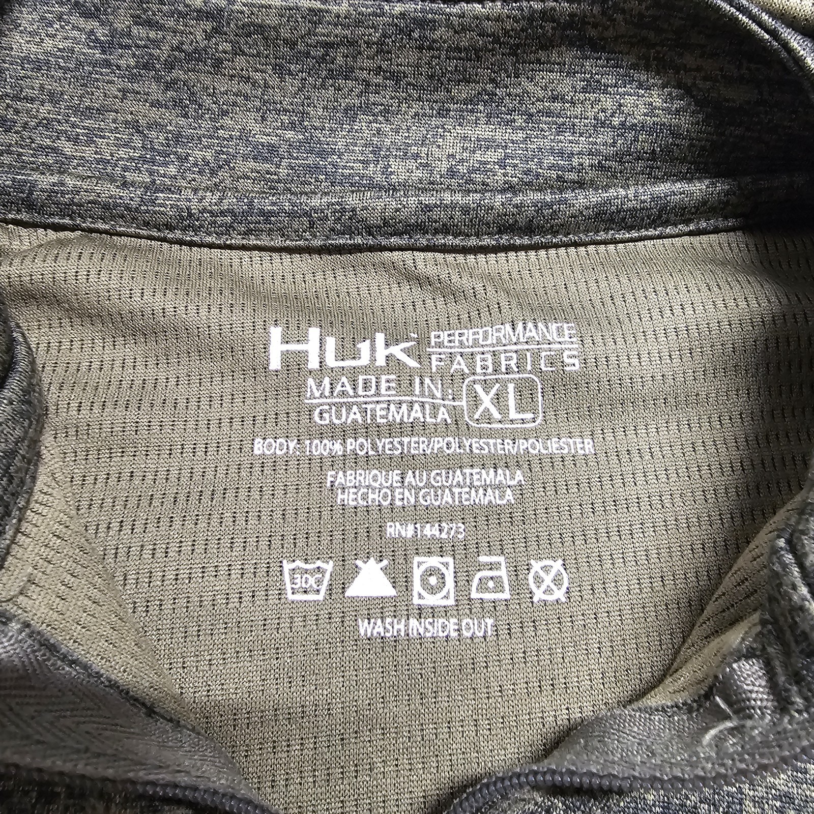 Huk Men’s Icon X Cold Front Hoodie Green Lightweight Pullover Mens XL Distressed