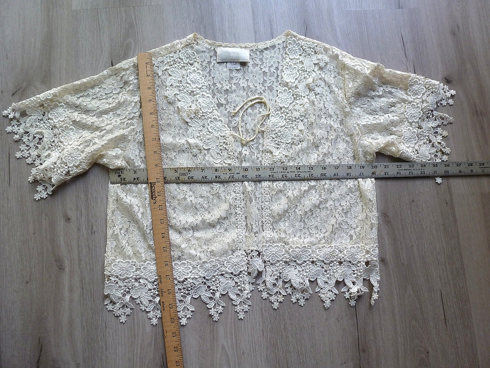 Vtg Magnet Art Lynn Yang Lace Cover Up Top S Embroidered Details Boho Festival