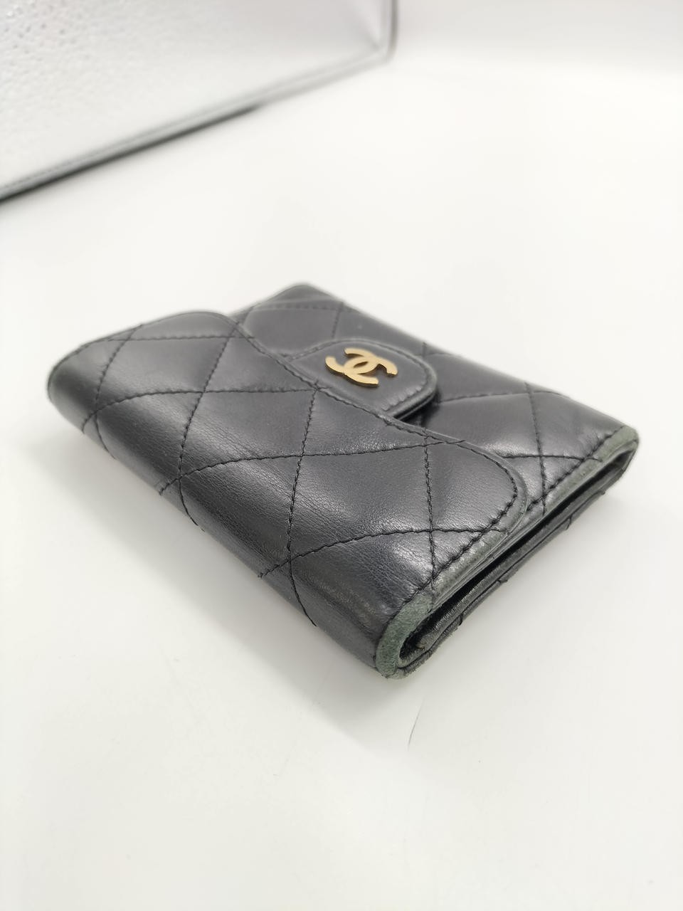 Chanel Matelasse Coin Case 11×8.3cm Leather Black Used