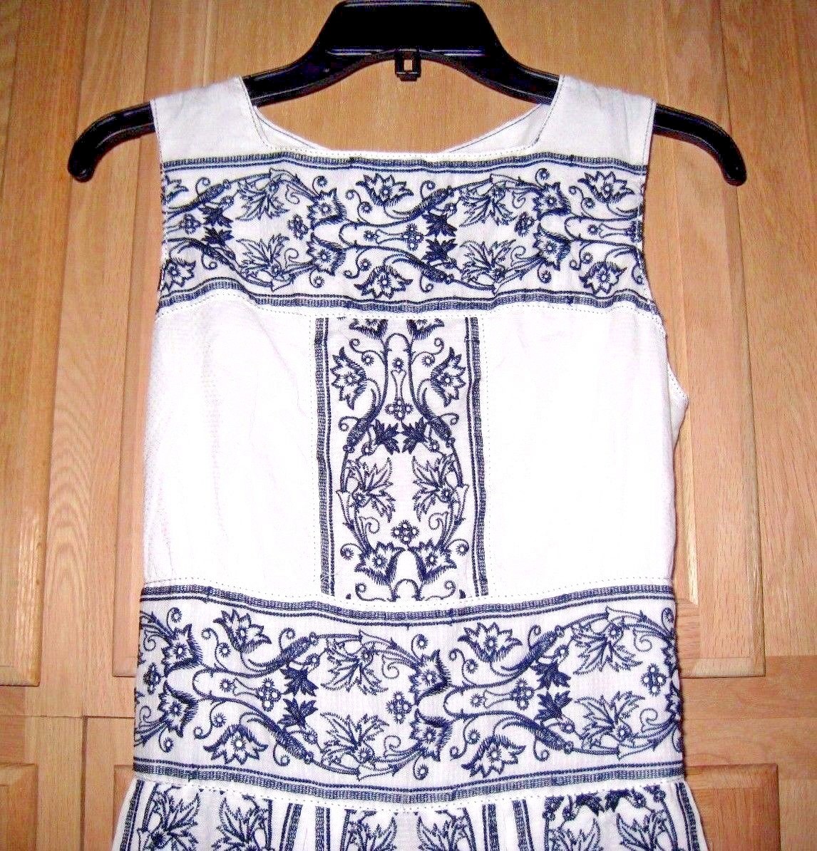 Sophie Max Studio 5B05C65 Ivory Black Embroidered Fit & Flare Pleated Dress $148