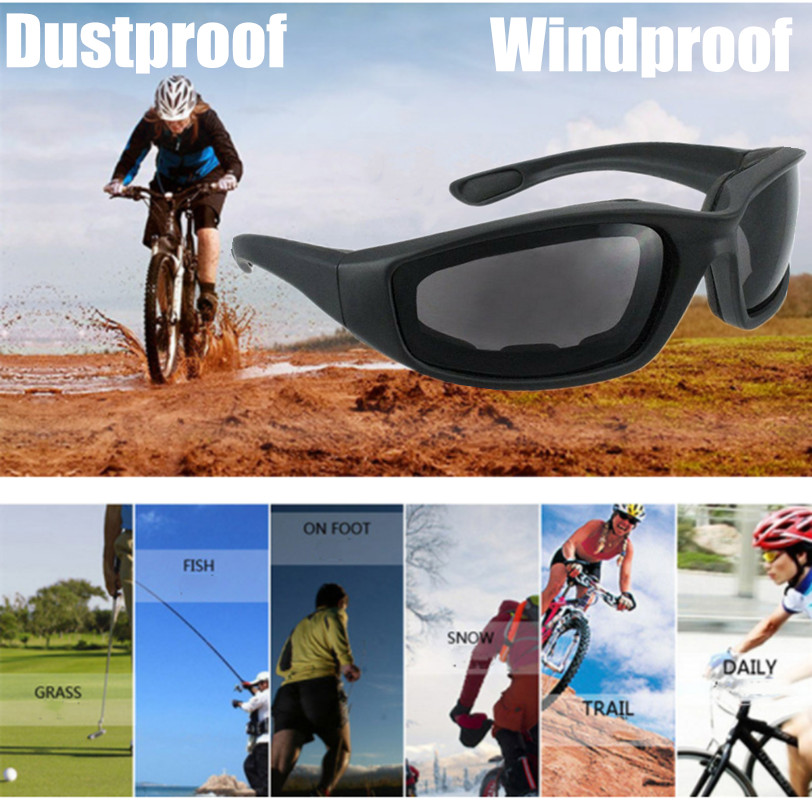 Gray Chopper Foam Padded Motorcycle Riding Glasses Sunglasses Windproof Goggles