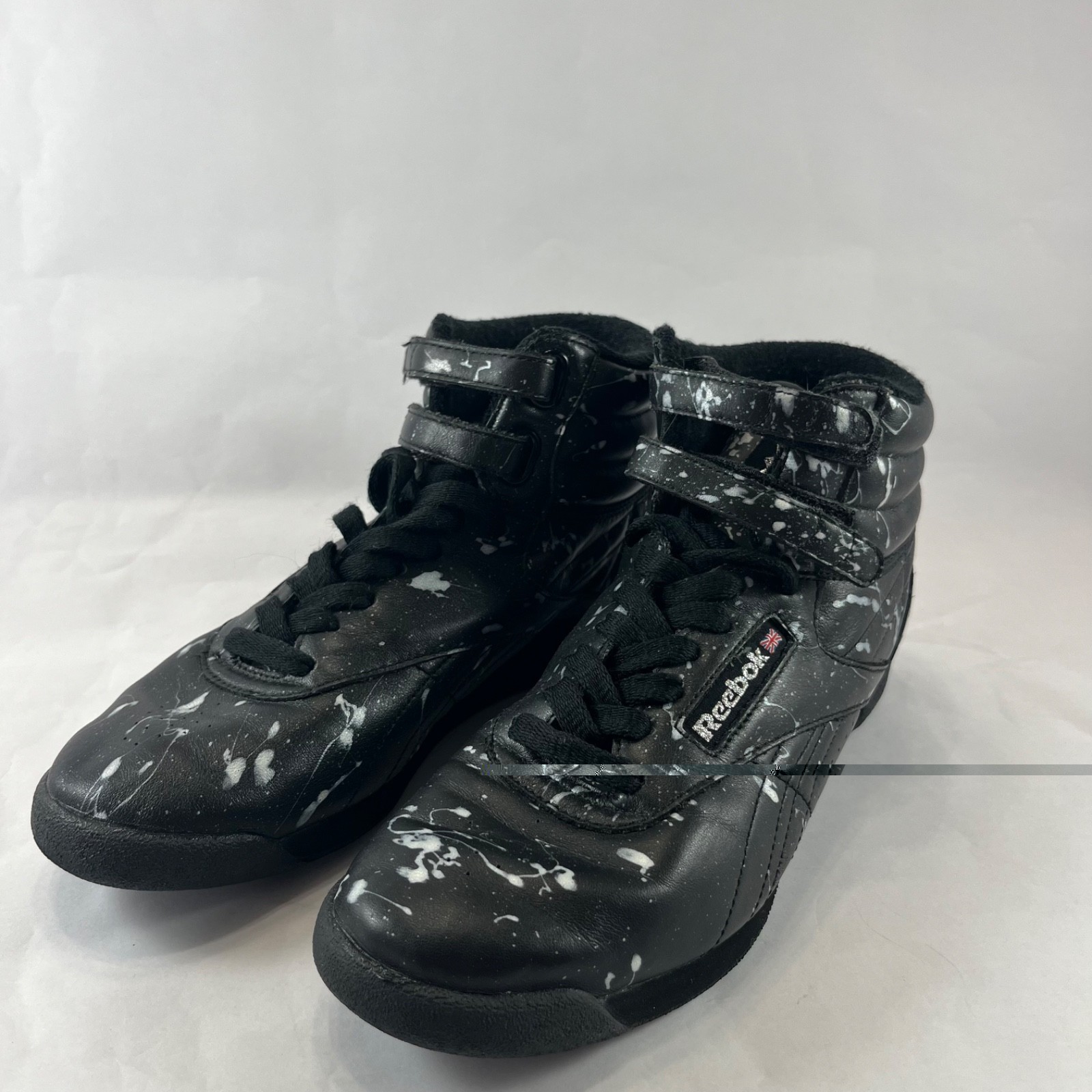 Unique Reebok Freestyle Black/ White Classic High Top Lace Up Women’s Size 7.5