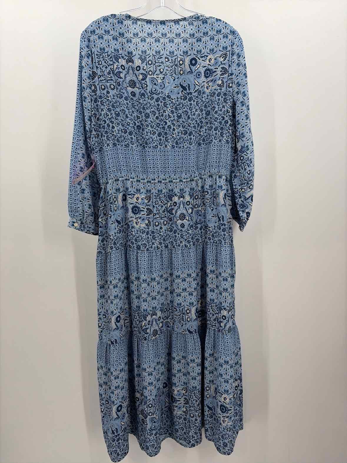 Pre-Owned J Mclaughlin Blue Size Small Maxi Long Sleeve Dress