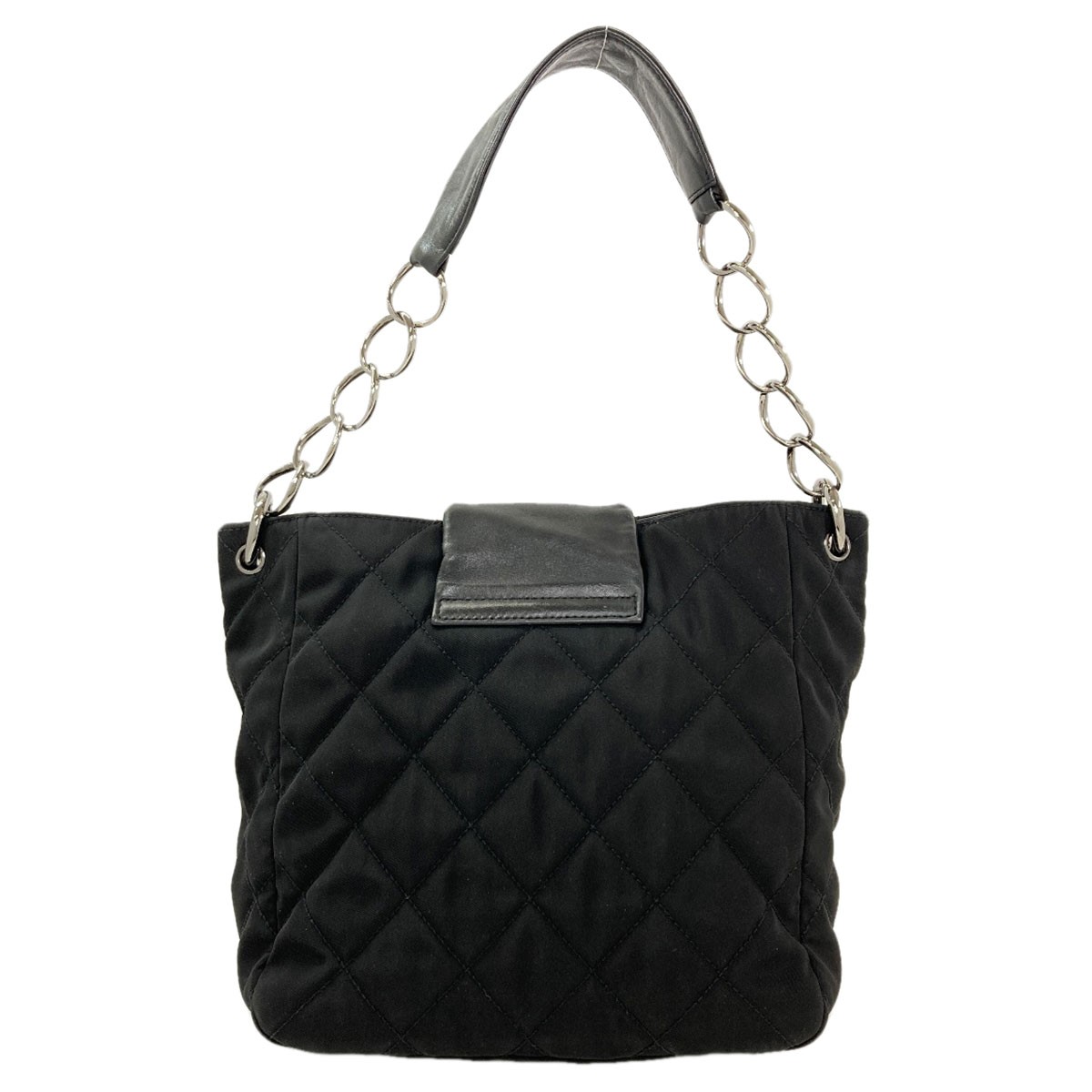 CHANEL Matelasse one belt SilverHardware Shoulder Bag Nylon Calf Ladies [Used]