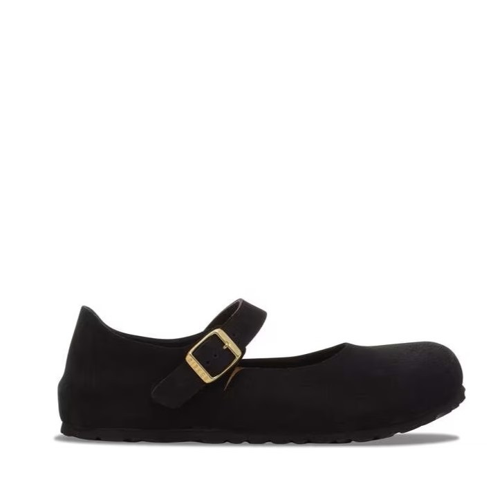 BIRKENSTOCK MANTOVA BLACK MEDIUM/NARROW WIDTH SUEDE MARY JANE BUCKLE SHOES