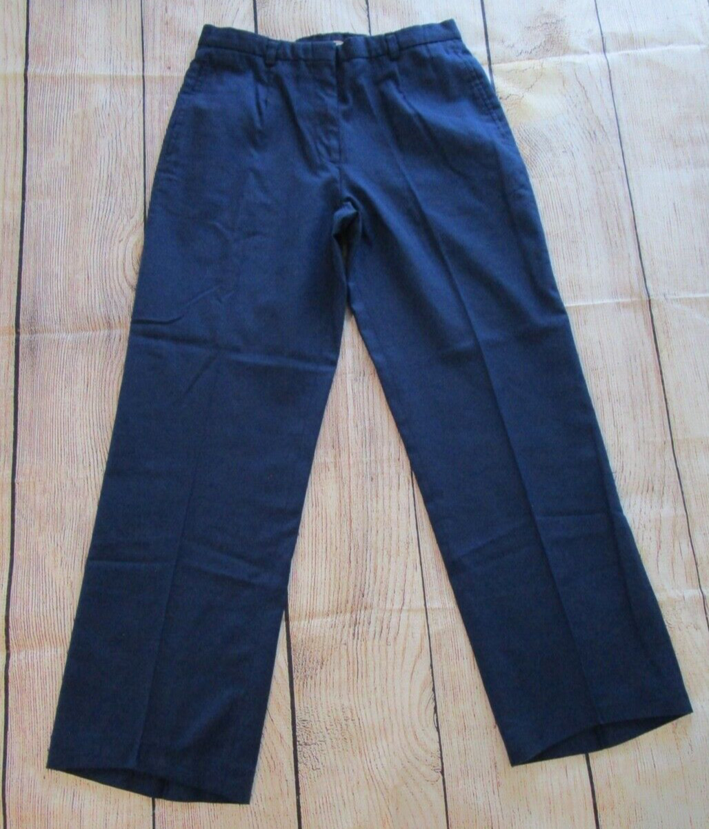 DSCP US Military Womens Blue Slacks Pants Zipper Hook Button Closure 30 x 28 1/2