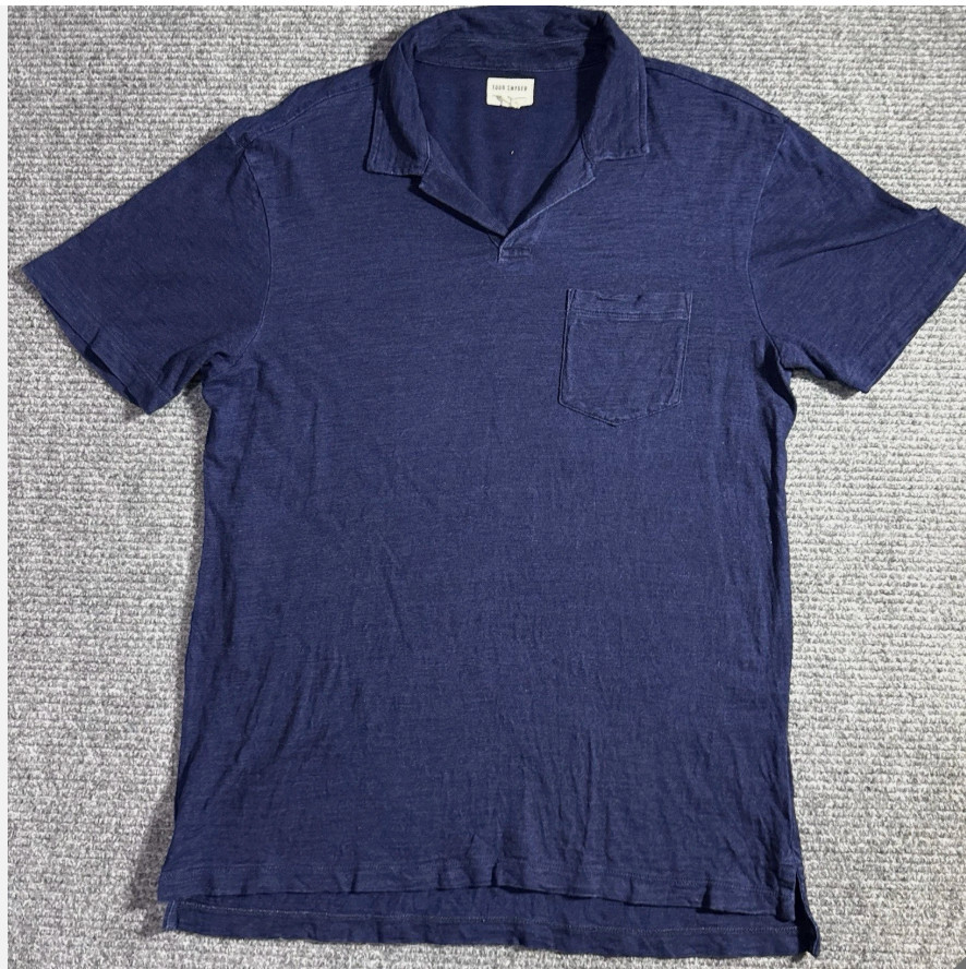 Todd Snyder Heather Indigo Polo Medium