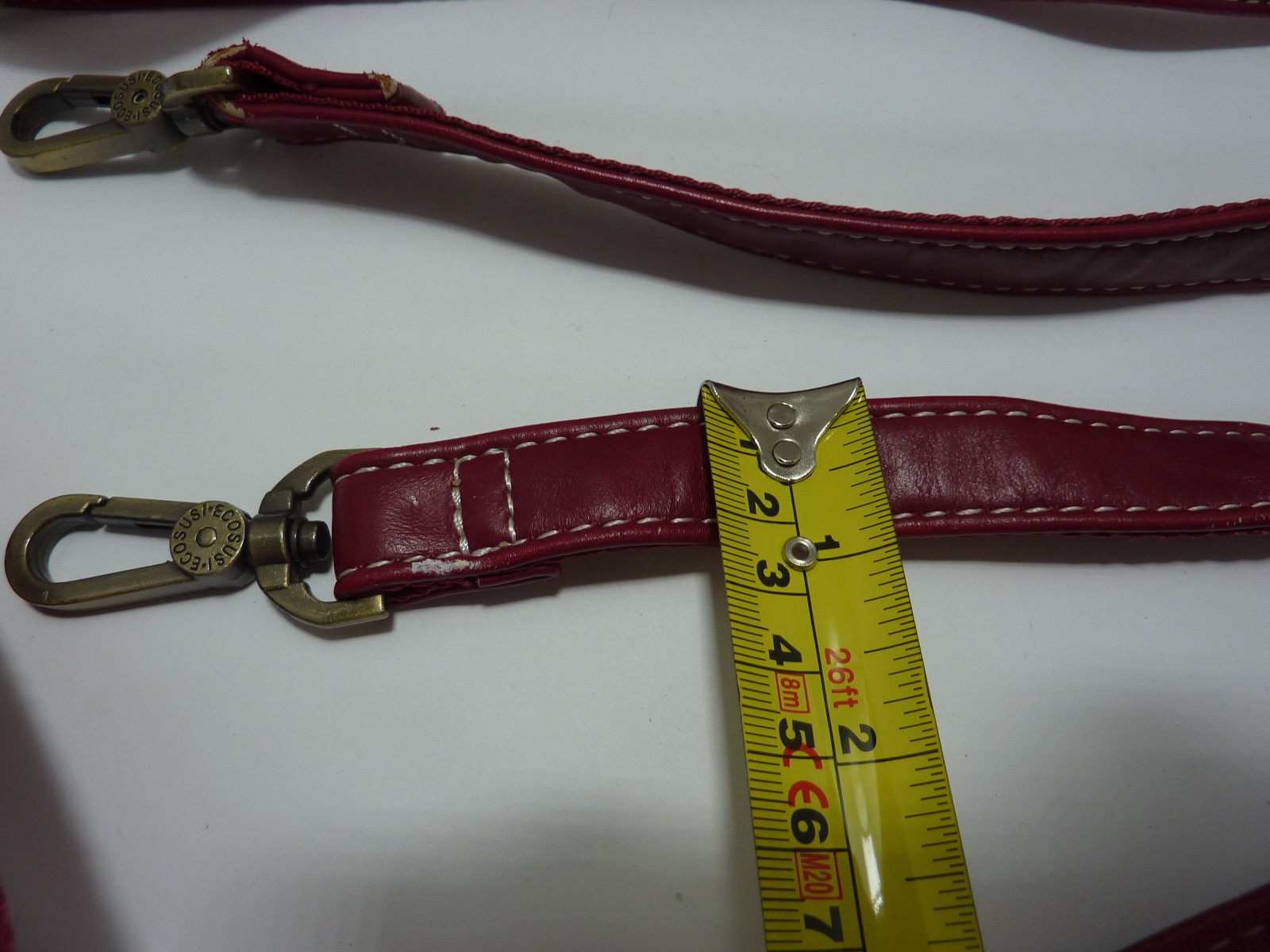 2 CHERRY RED Ecosusi Leather Replacement Shoulder Purse Handbag Adjustable Strap
