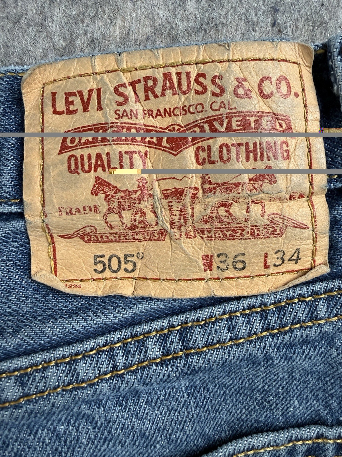 Levi’s Regular Fit Straight Regular Wash Denim Jeans Levi’s 505 Series Men 36×34