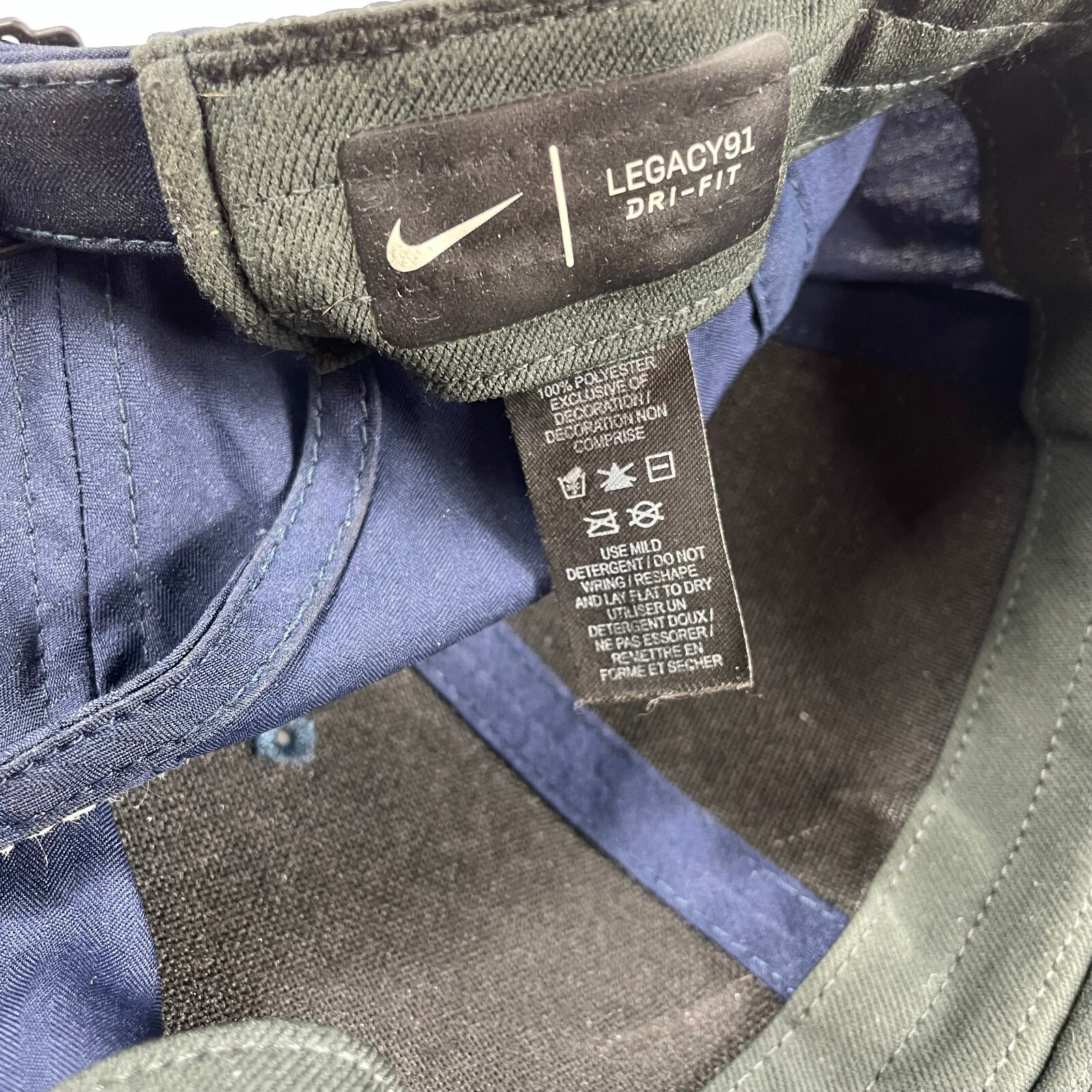 Nike Legacy91 Dri Fit Hat Men Blue Polyester Adjustable Strap Baseball Cap Hat