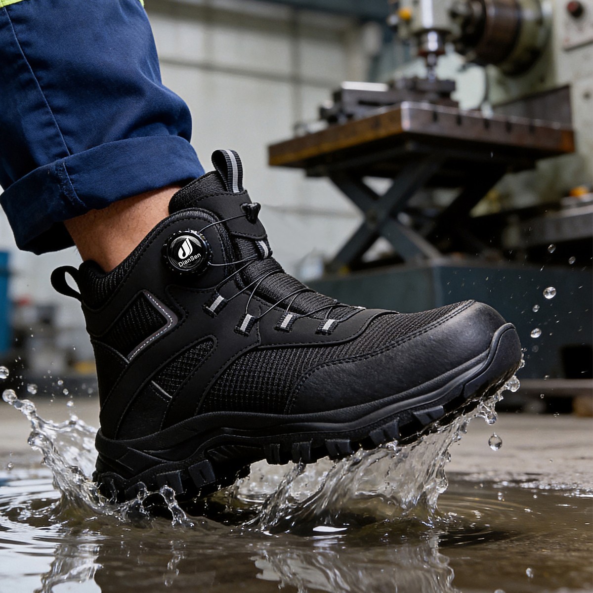 Mens Indestructible Work Boots Steel Toe Safety Shoes Waterproof Non Slip Boots
