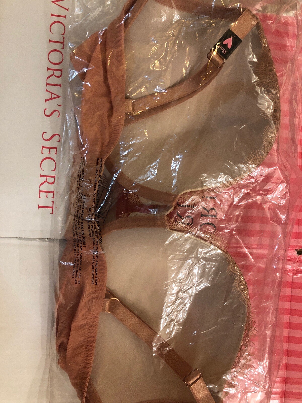 NWT Victorias Secret Dream Angels Push Up Bra Cafe Creme Lace Size 38DD